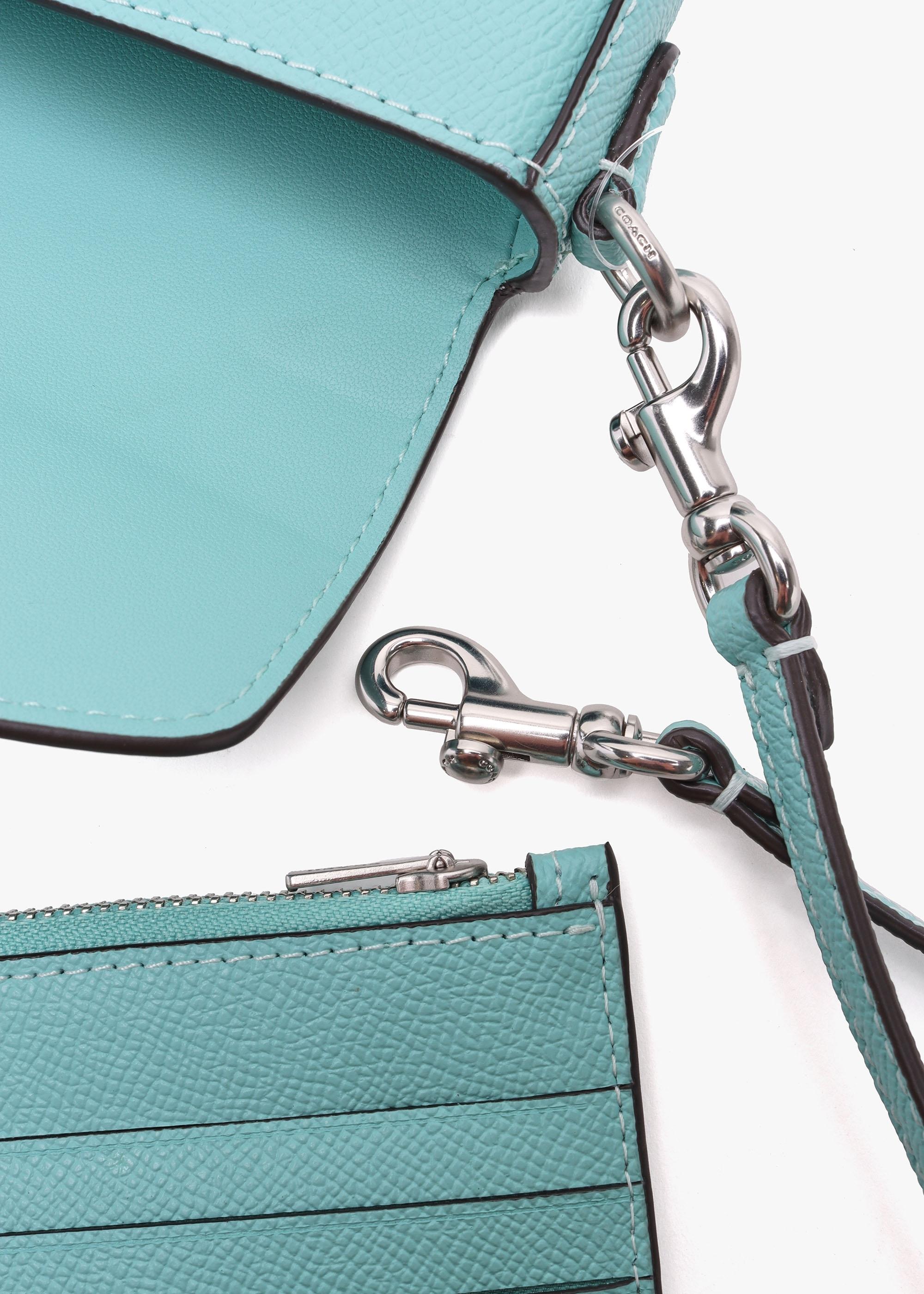 Turquoise purse coach sale
