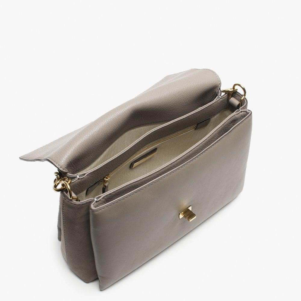 Tory Burch Kira Grey Heron Leather & Suede Shoulder Bag Accessories: O in  Gray | Lyst