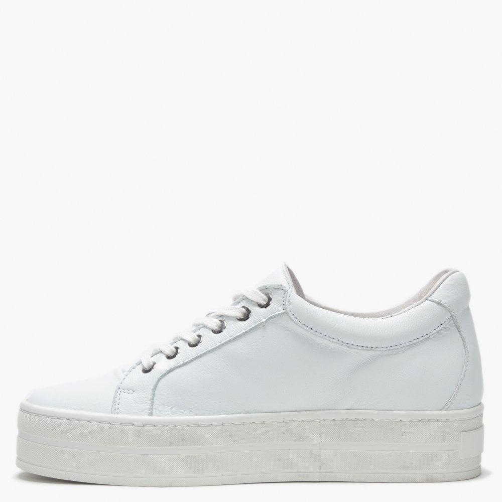 karl lagerfeld exclusive leather flatform trainers in white croc