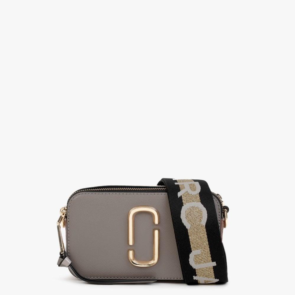 Marc Jacobs The Snapshot Logo Strap Cement Multi Leather Camera Bag in ...