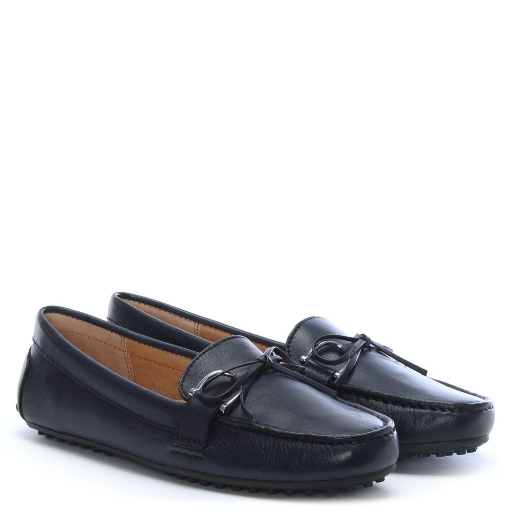 Lauren by Ralph Lauren Briley Navy Leather Driving Loafers in Blue | Lyst