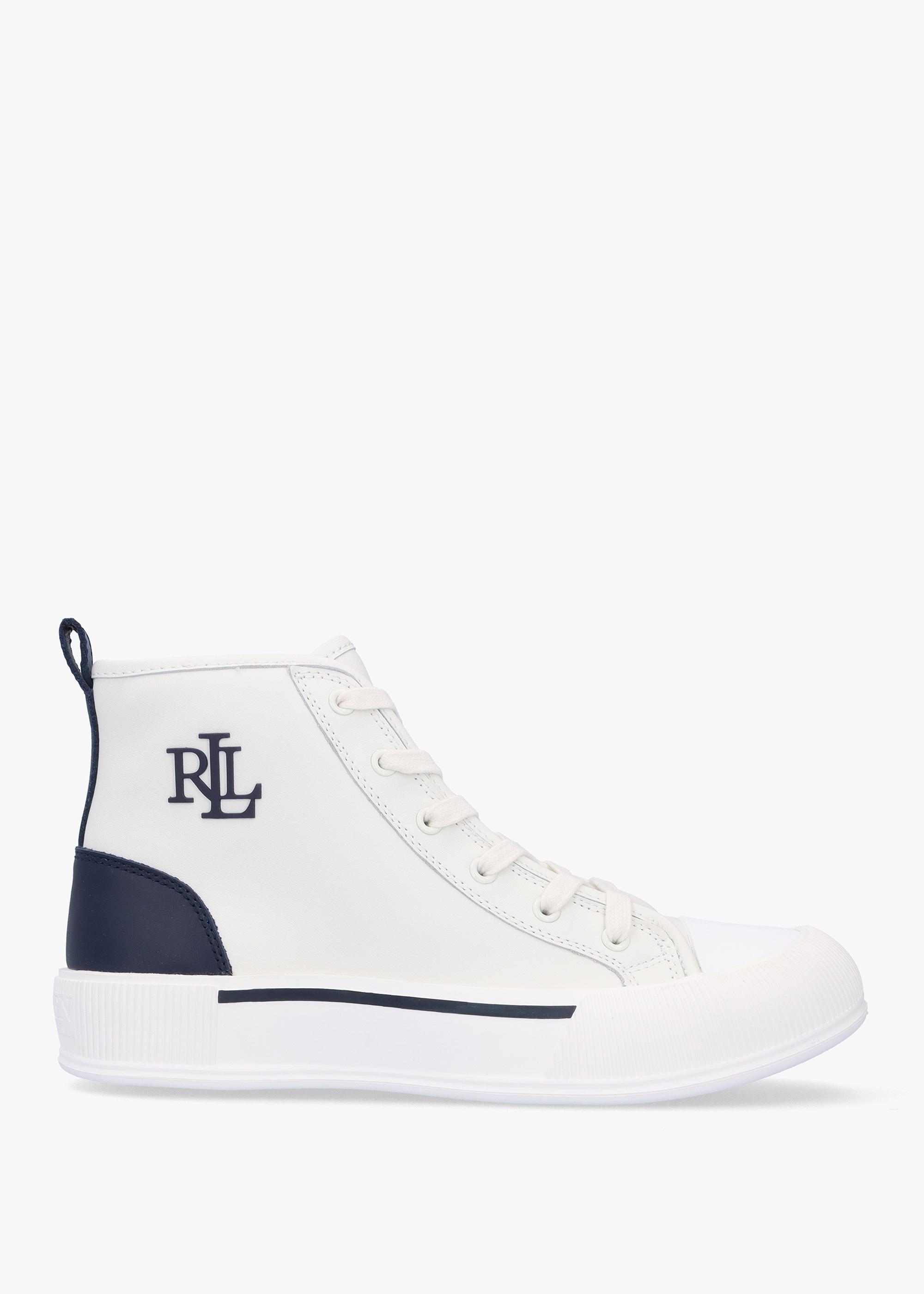 ralph lauren white leather trainers womens