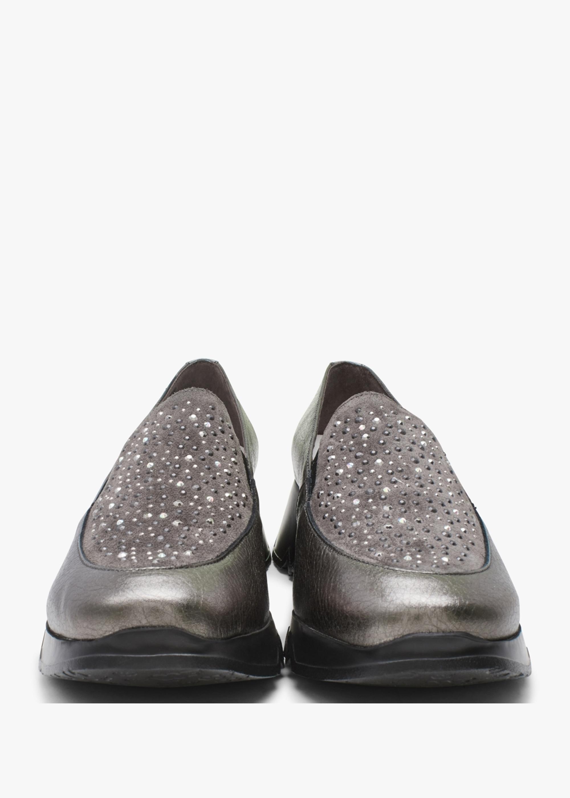 Silver glitter shop loafers