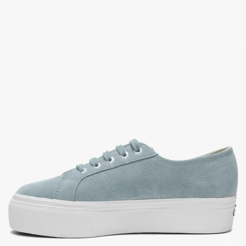 superga 2790 grey suede flatform trainers