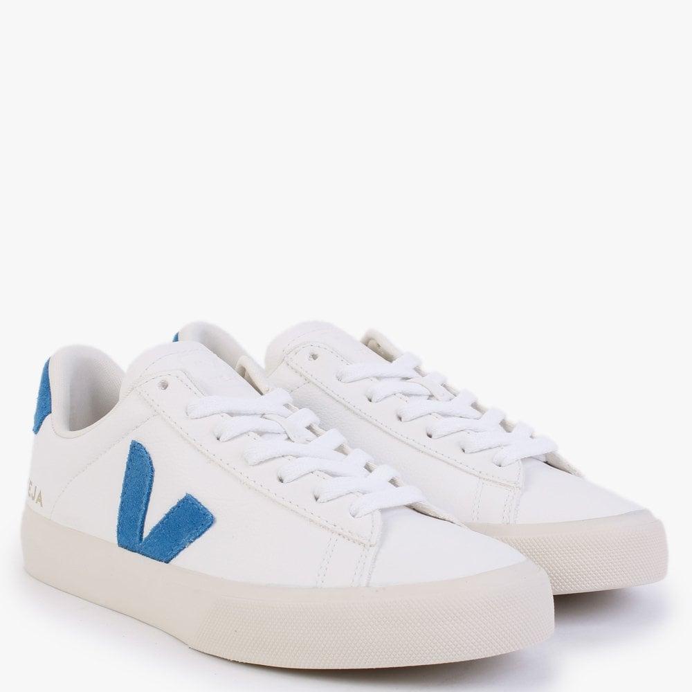 Veja Campo Chromefree Leather Extra White Swedish Blue Trainers | Lyst