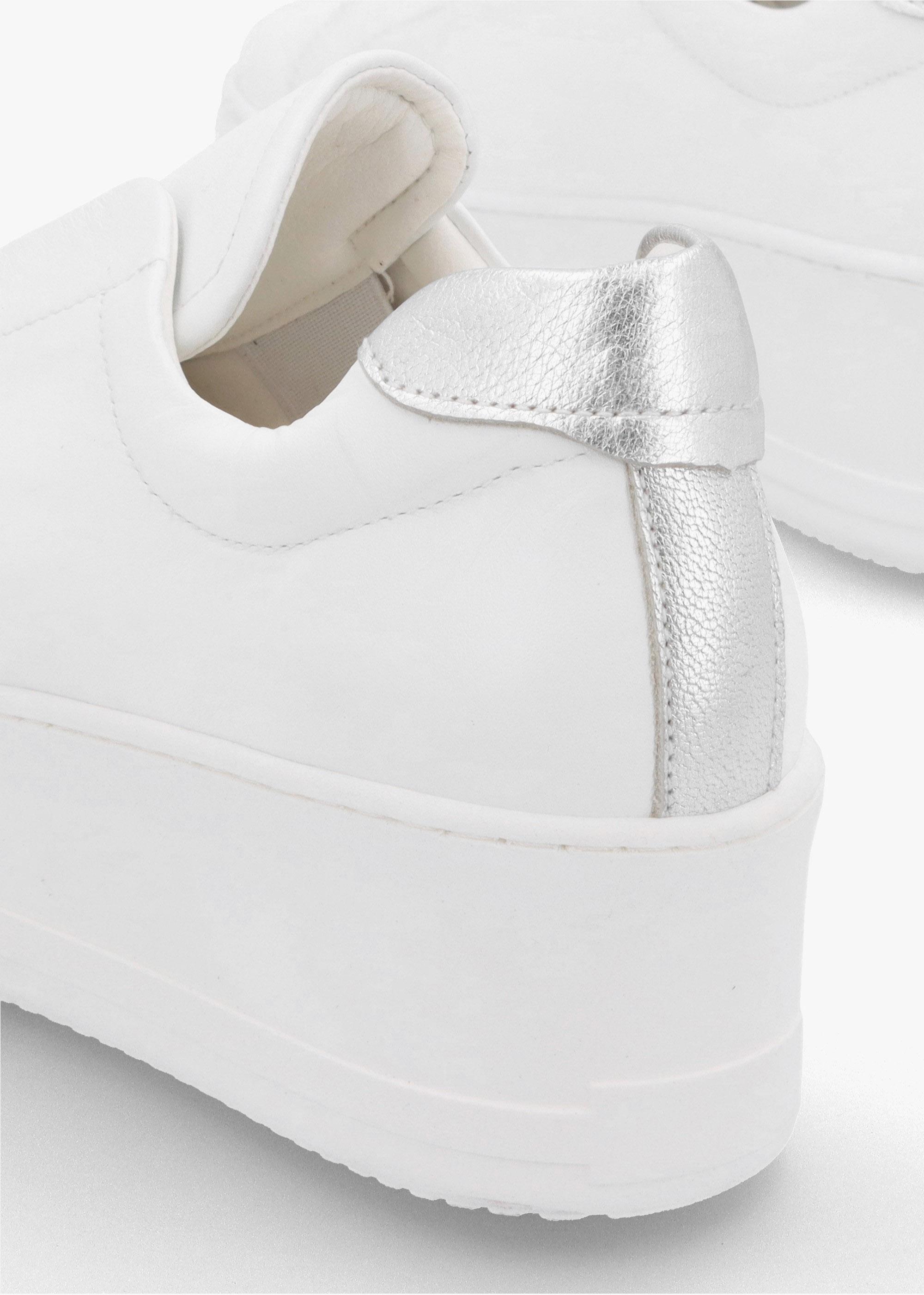 Daniel Footwear Logo Flatform Trainers Daniel Tred White Leather - Main Image