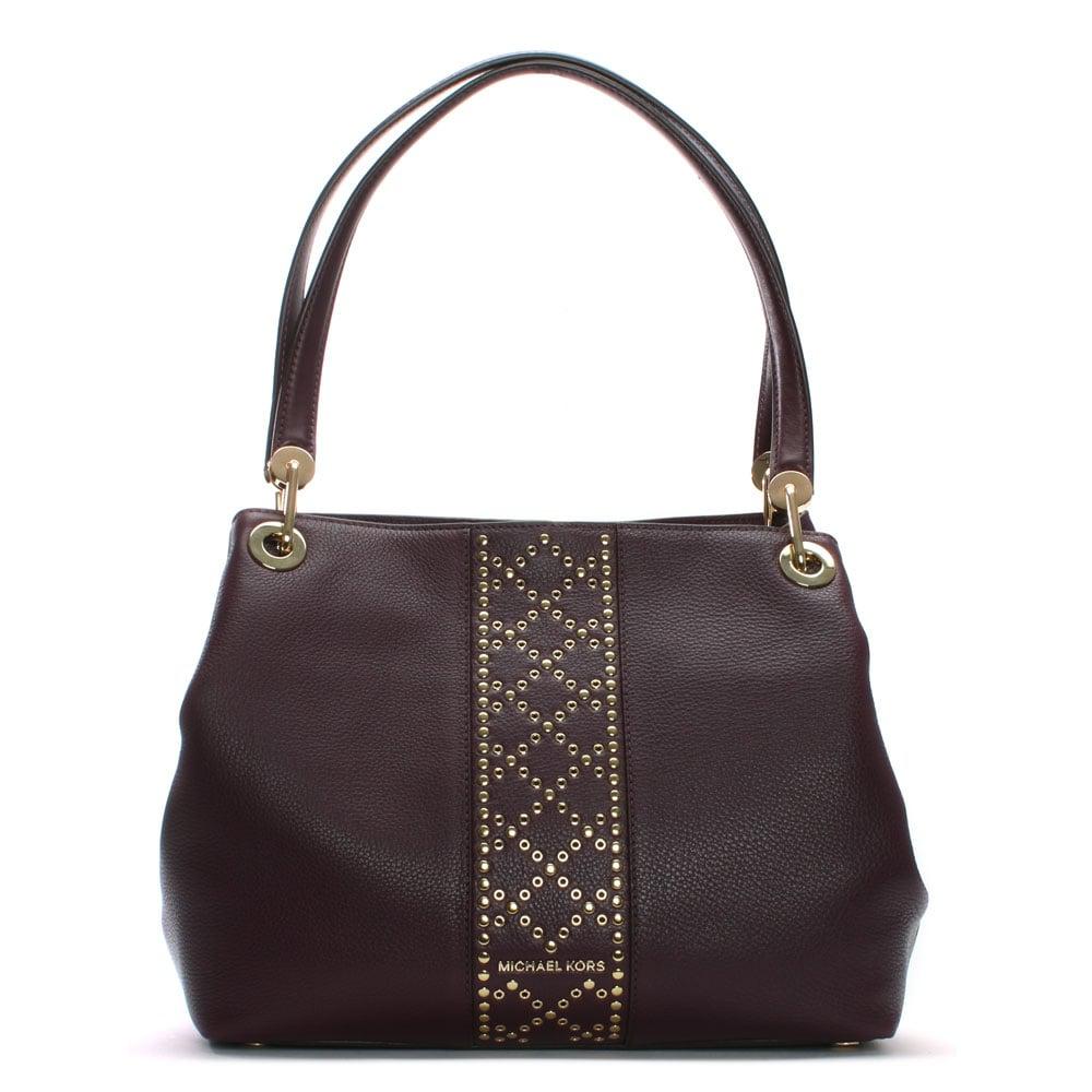 mk raven large leather shoulder bag