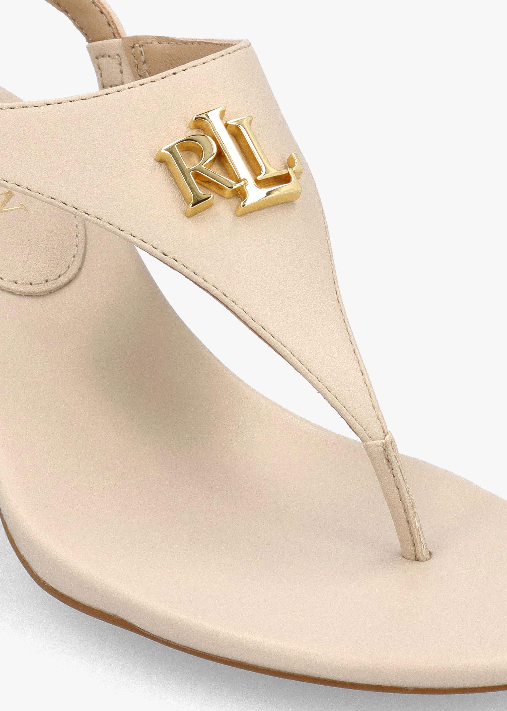 Ralph Lauren Westcott Sand Leather Toe Post Heeled Sandals in White Lyst UK