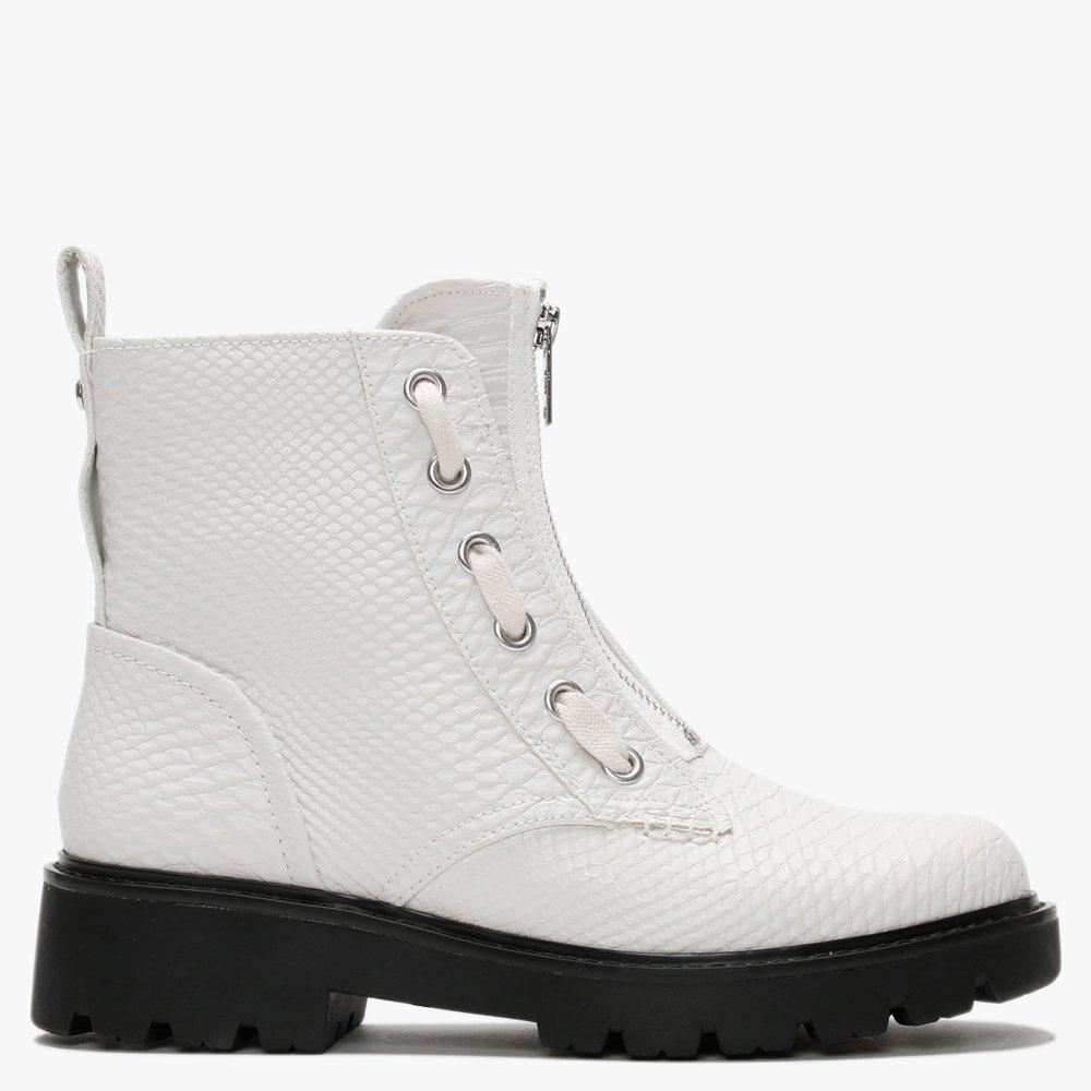 UGG Daren White Reptile Ankle Boots | Lyst