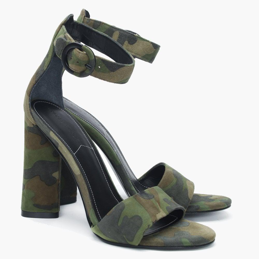 camouflage high heel sandals