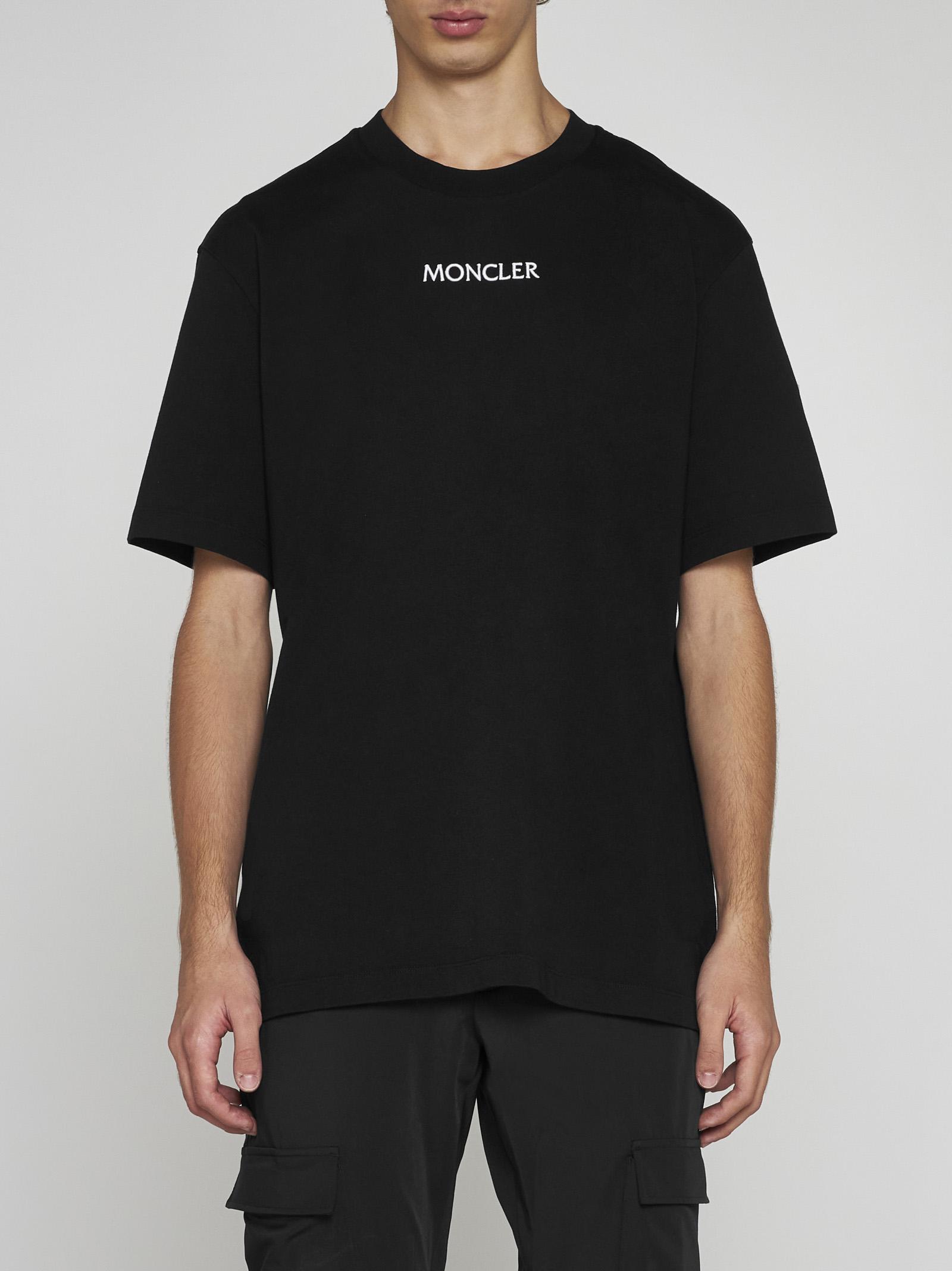 T-shirt Moncler Black size L International in Cotton - 21269471