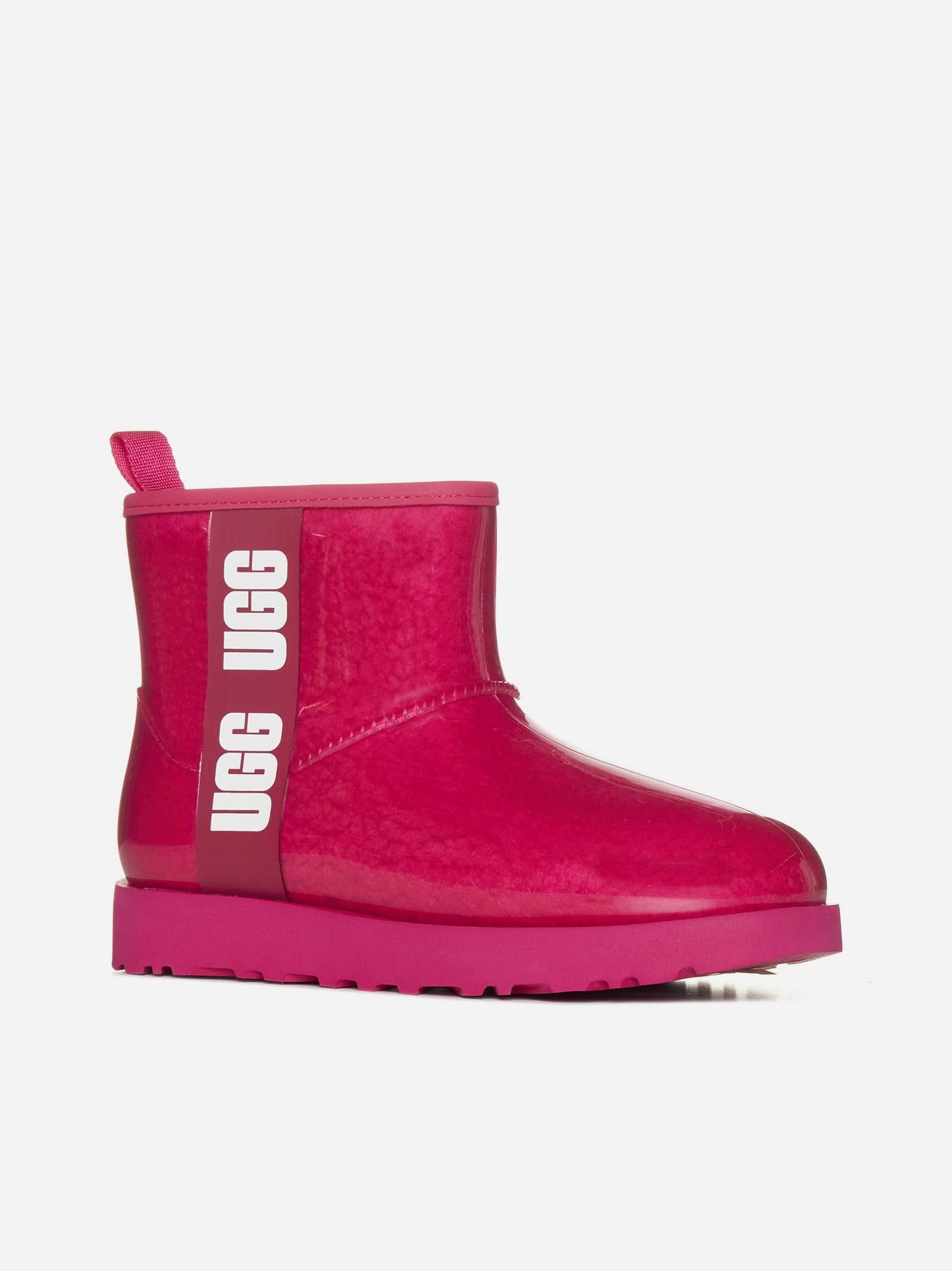 UGG Classic Clear Mini Rubber Ankle Boots in Pink Lyst