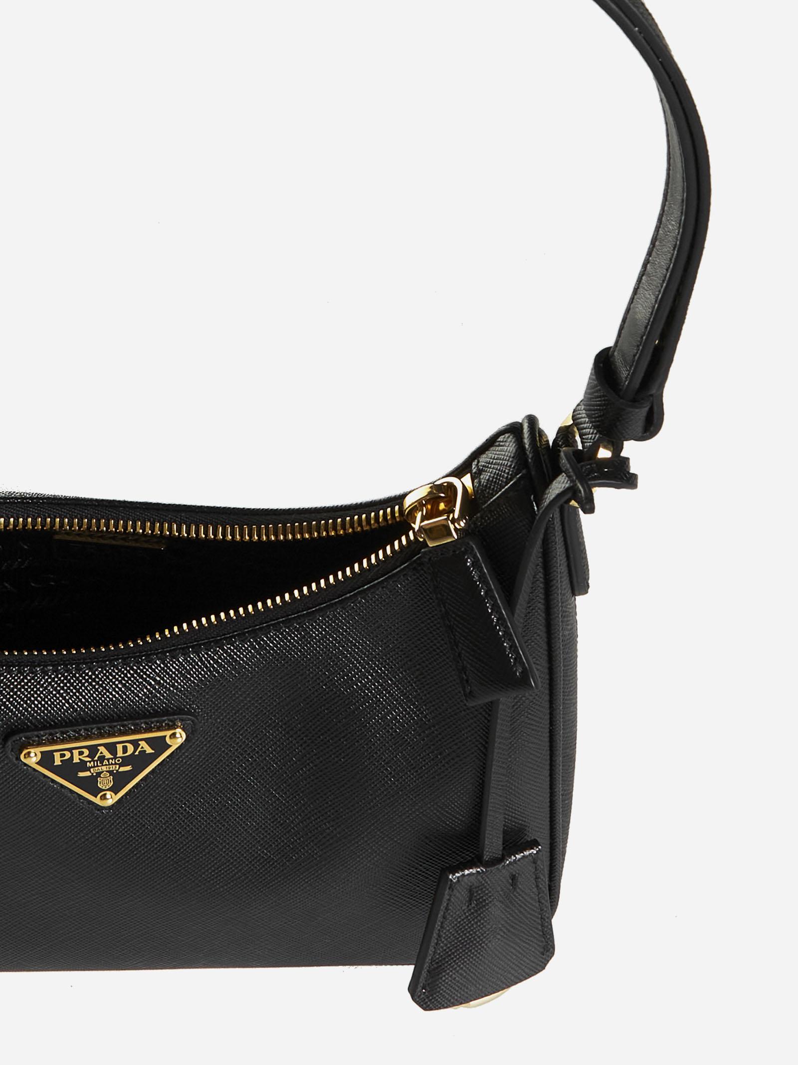 Prada Saffiano Leather Mini Bag in Black | Lyst