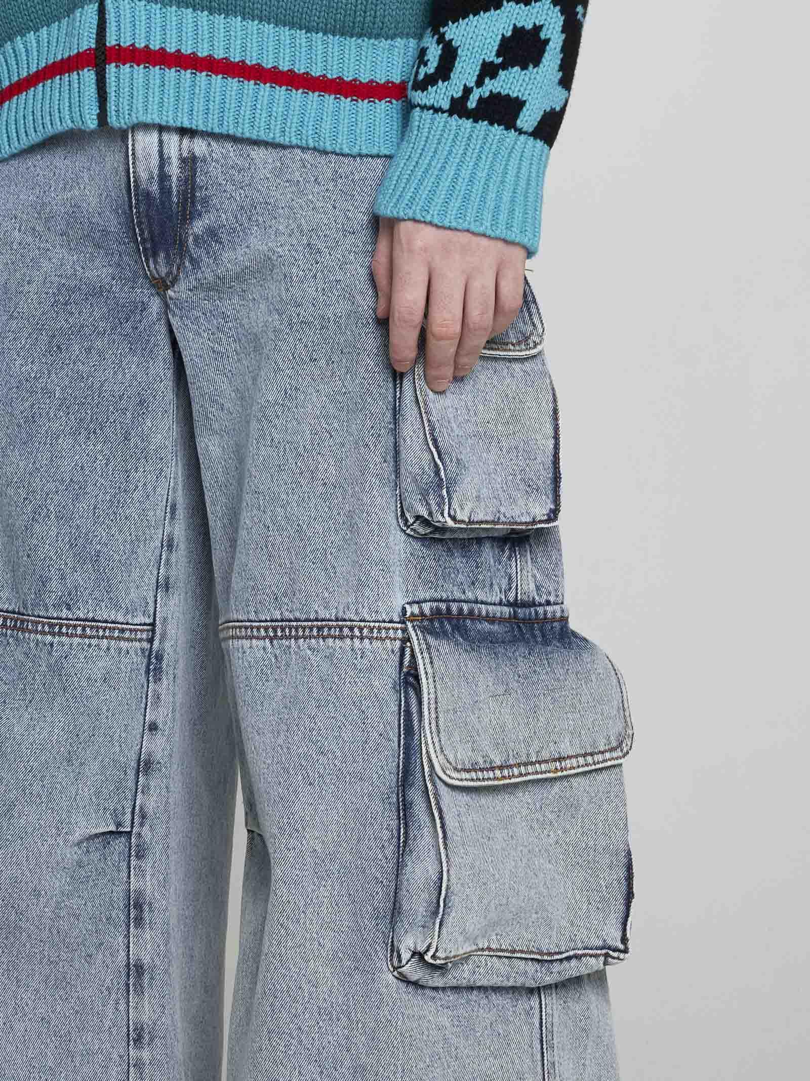 Aries Oversized Cargo Jeans in Blue for Men | Lyst