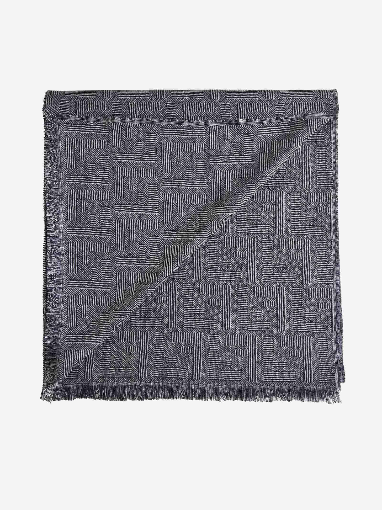 Fendi Shadow Silk And Wool Scarf in Gray for Men | Lyst