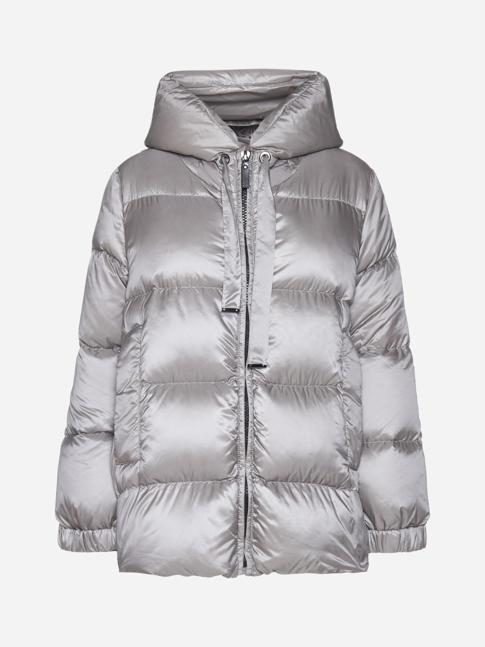 Max Mara The Cube Seia Quilted Nylon Down Jacket in Gray | Lyst