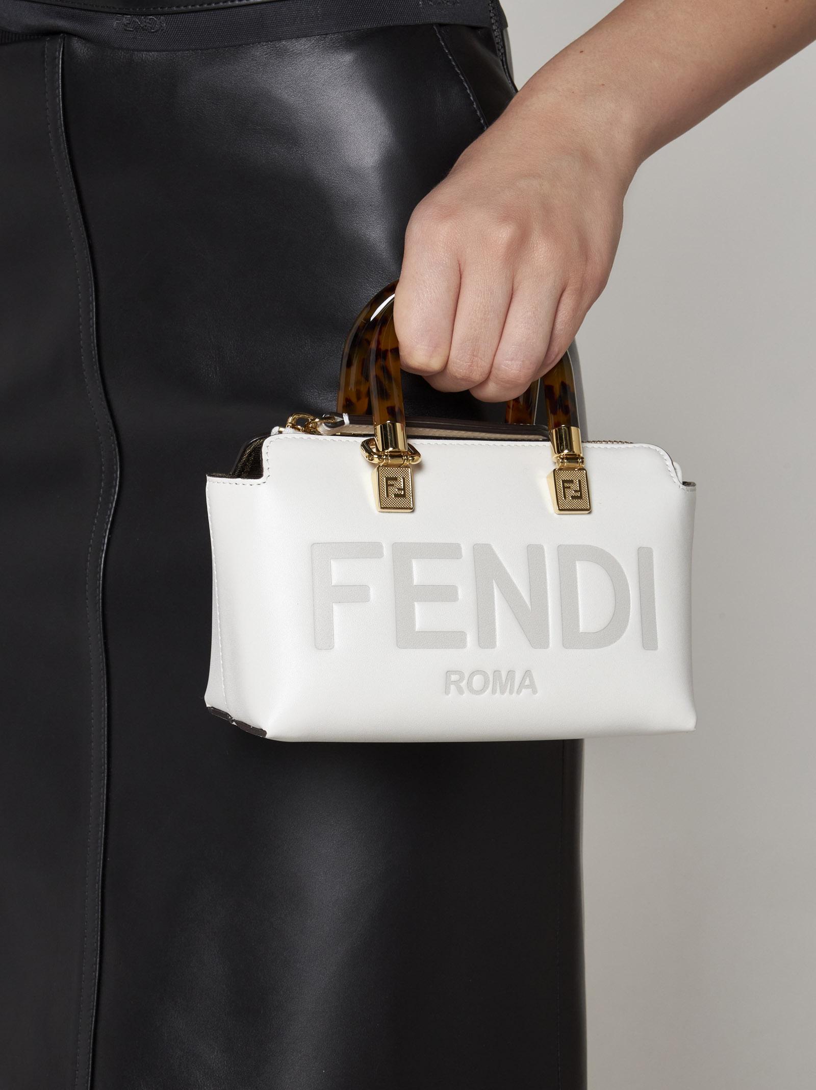 Fendi By The Way Mini Leather Bag in White | Lyst