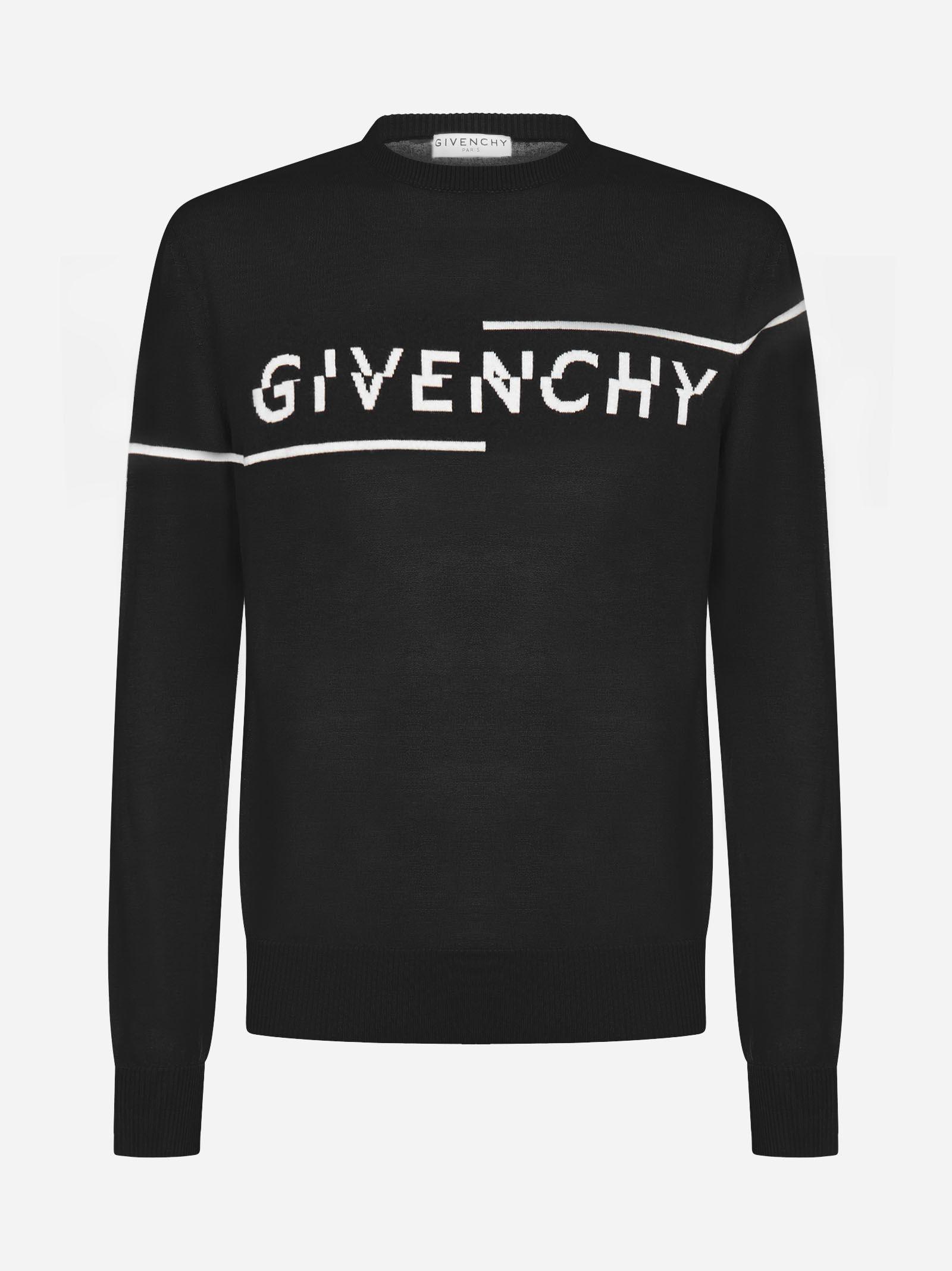 Givenchy Logo Wool Sweater in Black - White (Black) for Men | Lyst UK