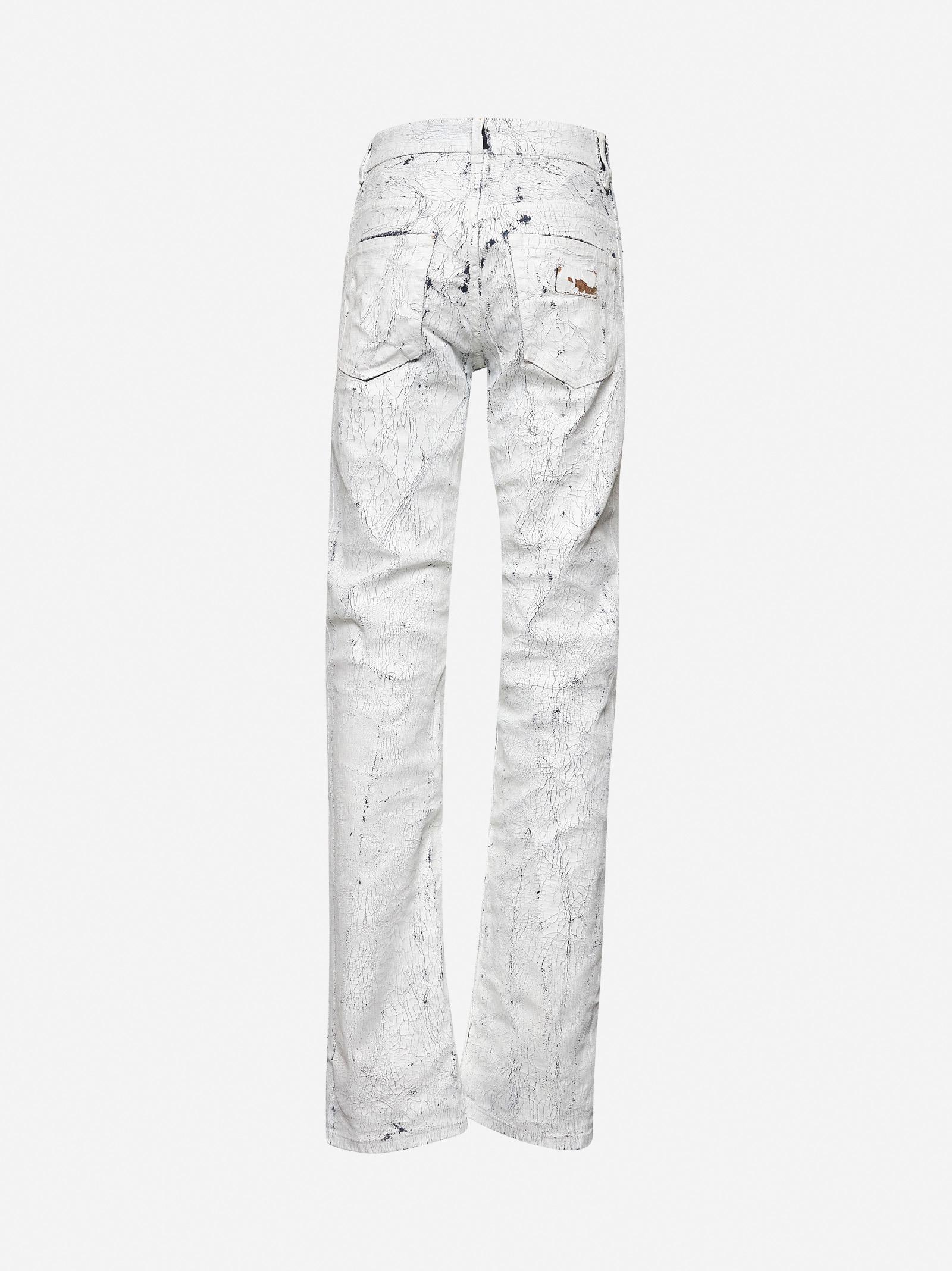 MM6 by Maison Margiela Denim Painted Jeans in White | Lyst
