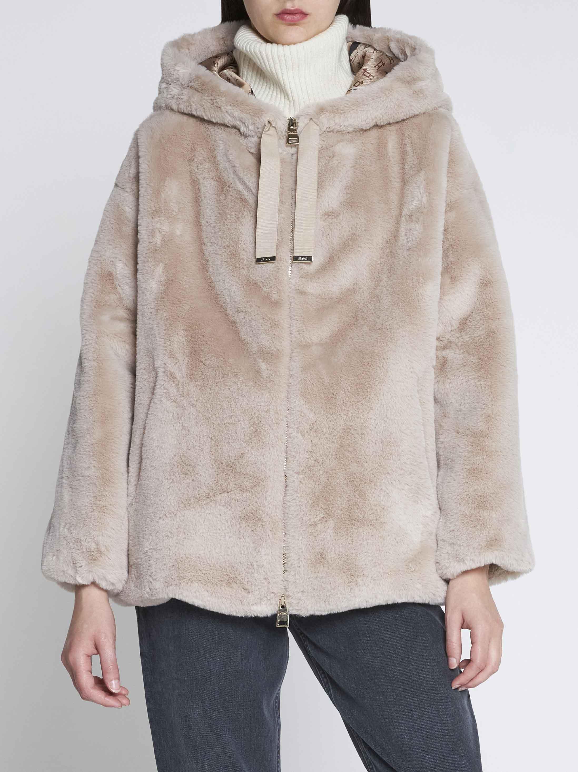 Herno Faux Fur Hooded Jacket | Lyst