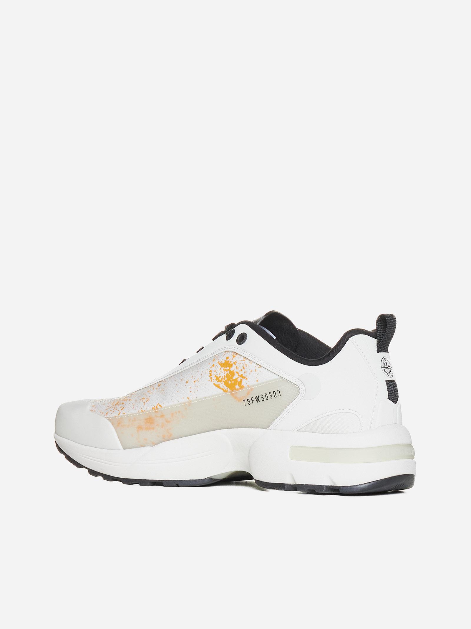 Stone Island Grime Leather And Sneakers in White for Men | Lyst