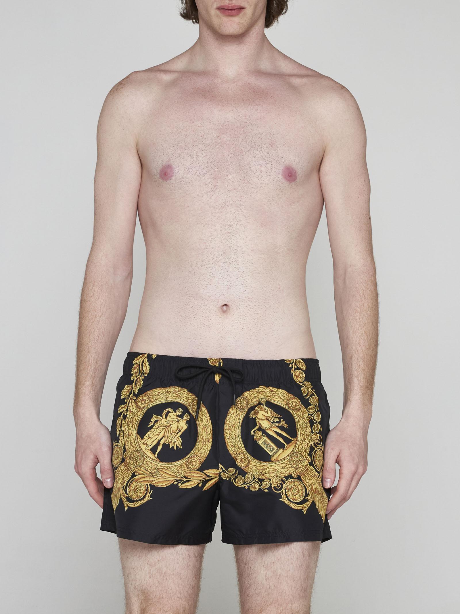 Versace Maschera Baroque Print Swim Shorts for Men | Lyst