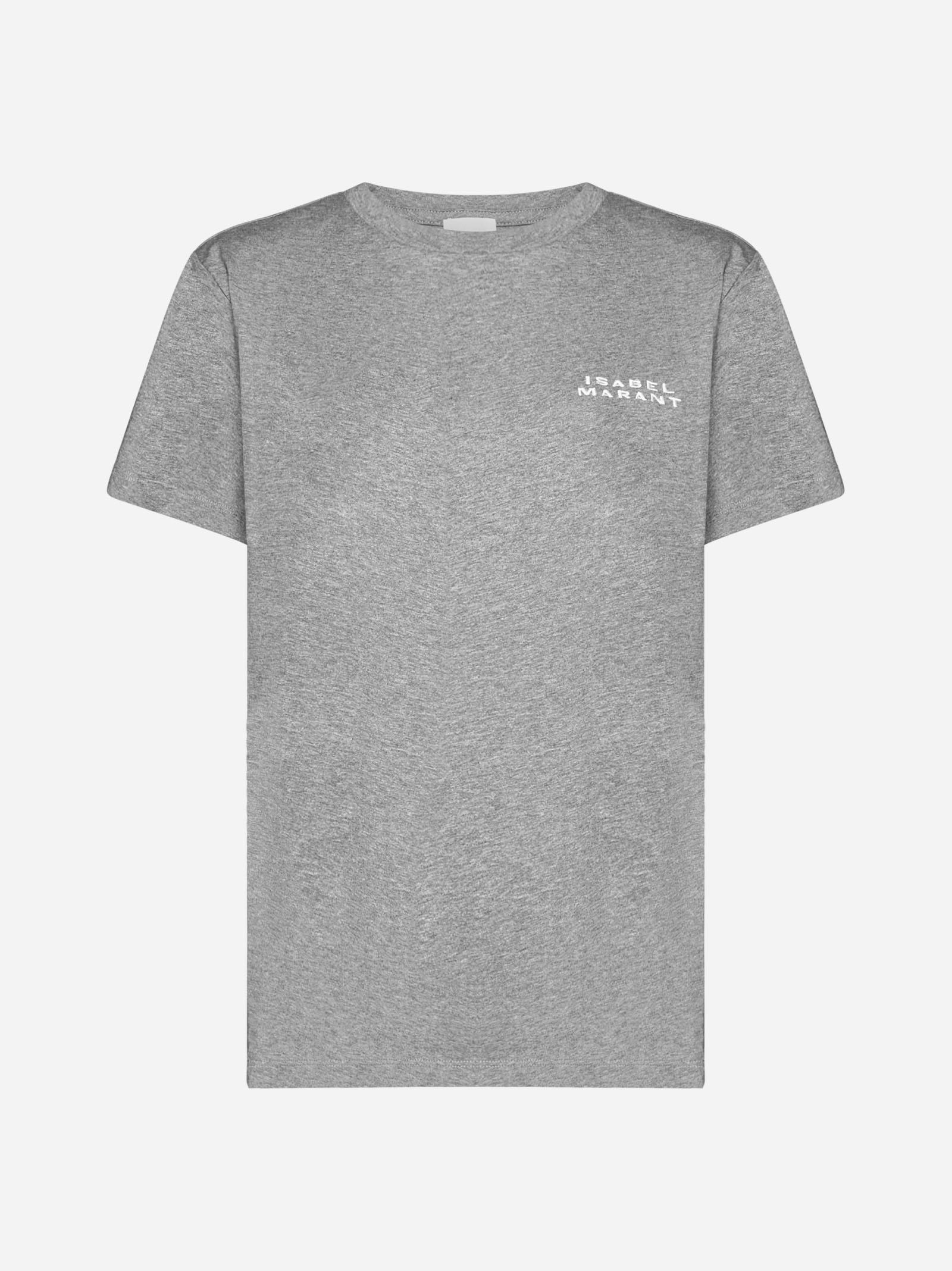 Isabel Marant Vidal Cotton T-shirt in Gray | Lyst
