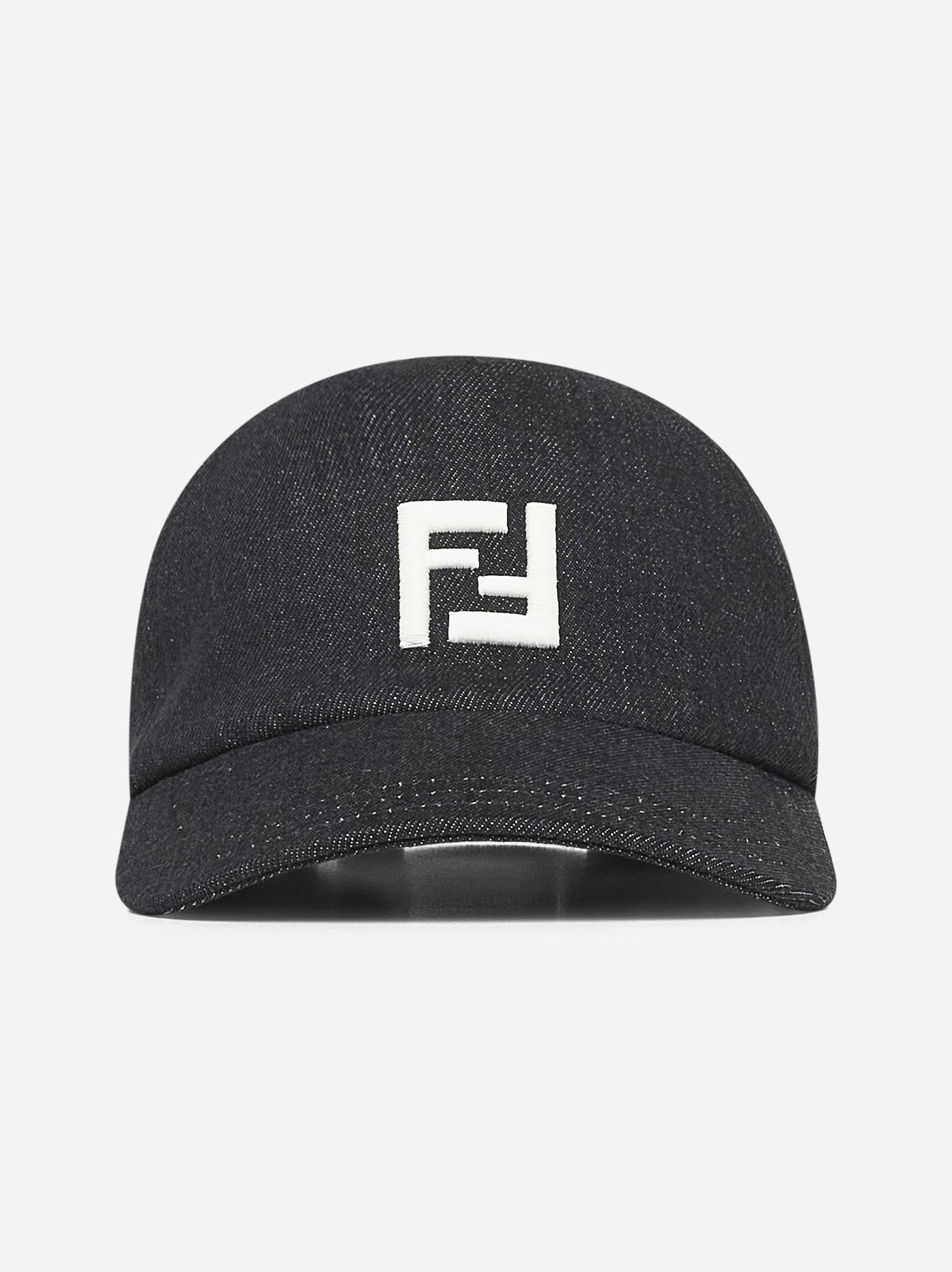 Fendi Black Denim Baseball Cap for Men | Lyst