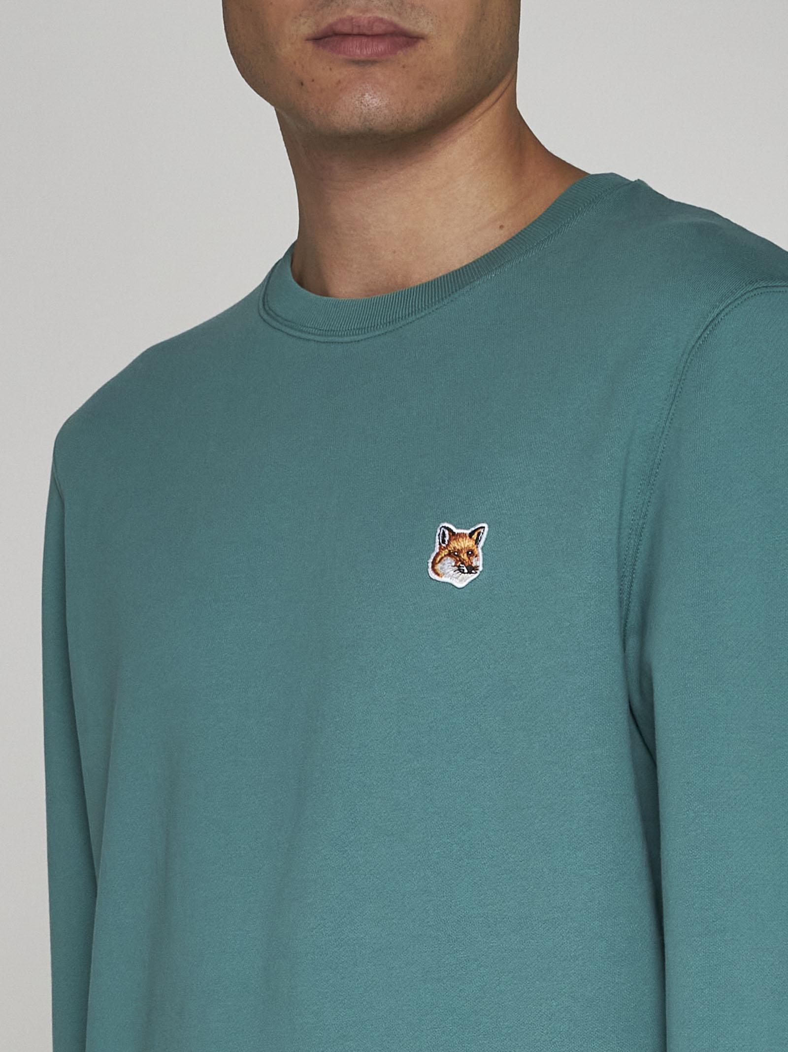 Maison Kitsuné Fox Head Patch Cotton Sweatshirt in Blue for Men | Lyst
