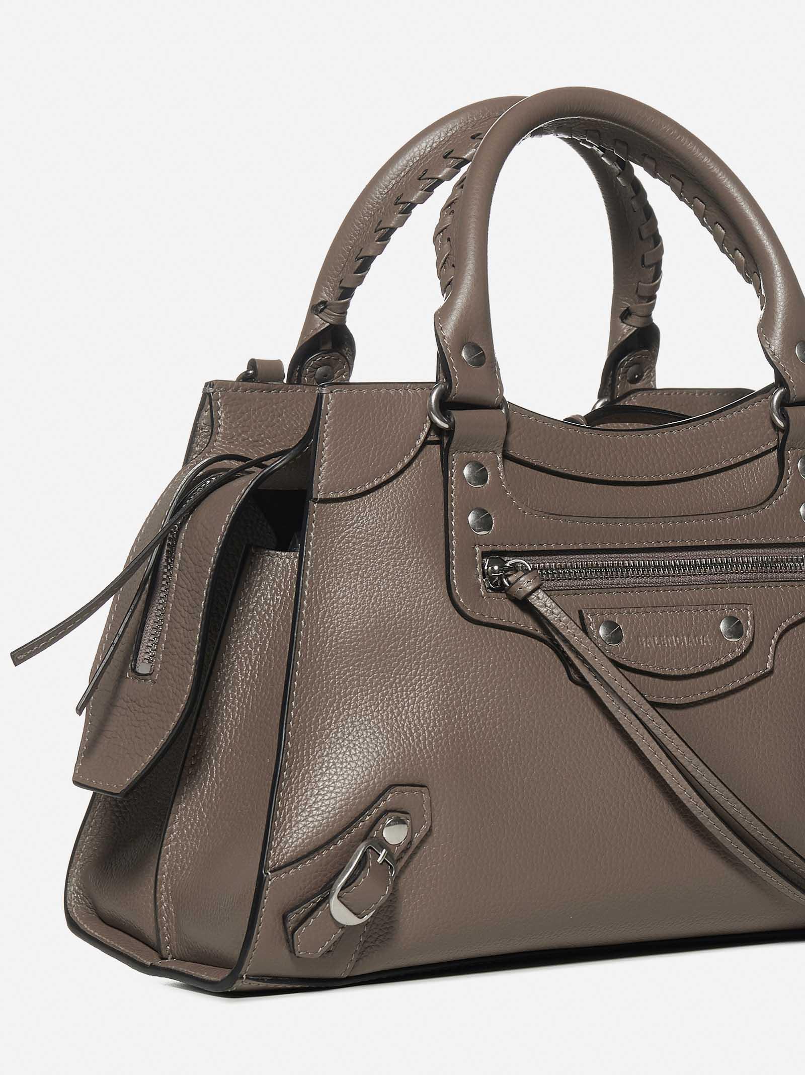 Balenciaga Neo Classic Small Leather Top Handle Shoulder Bag Brown NWT