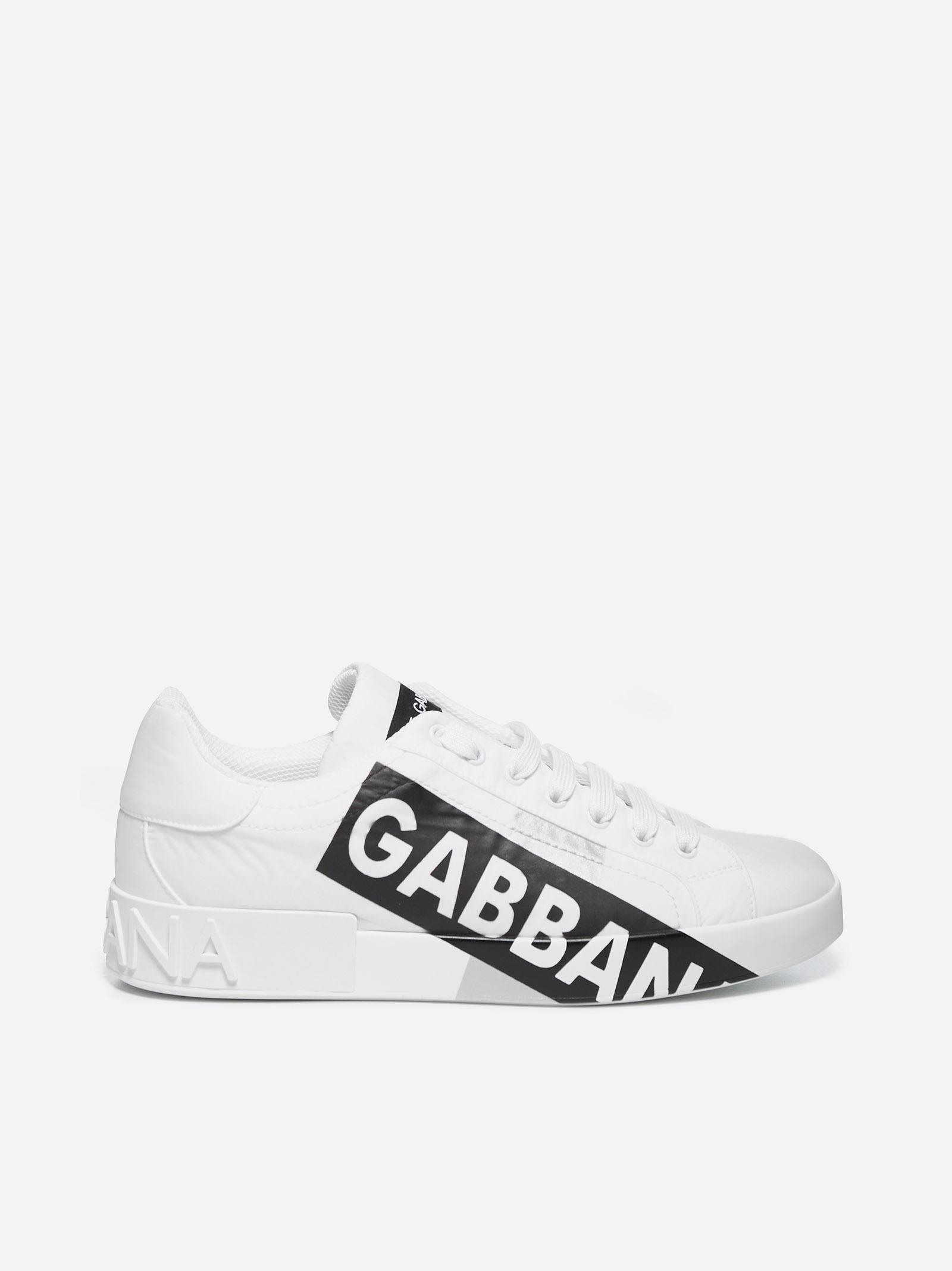 Dolce & Gabbana Nylon Portofino Sneakers With Logo Tape for Men | Lyst