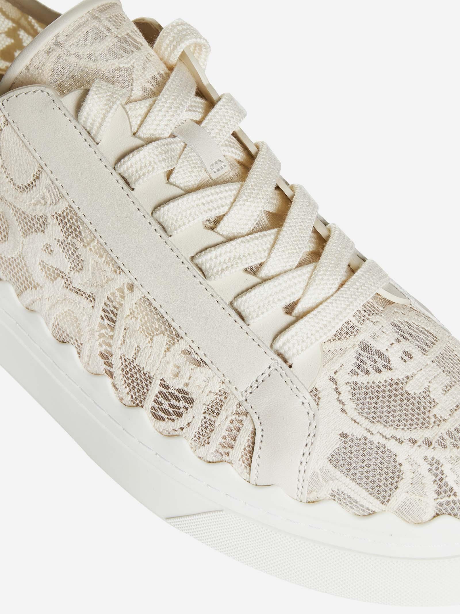Chloé Lauren Lace Sneakers in Natural | Lyst