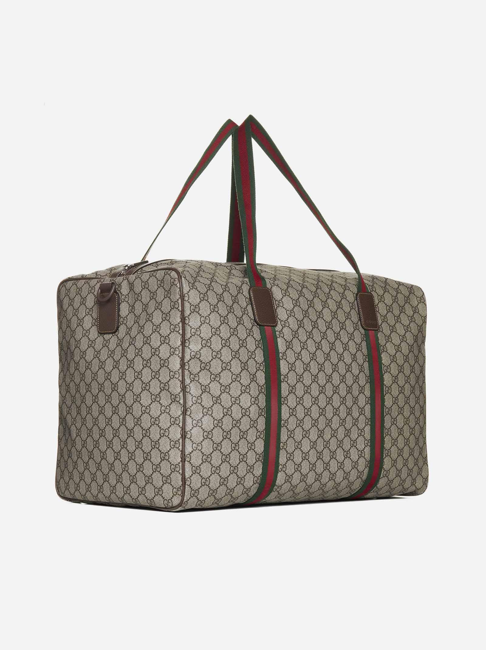 Gucci GG Supreme Fabric Large Travel Bag in Grey for Men Lyst UK