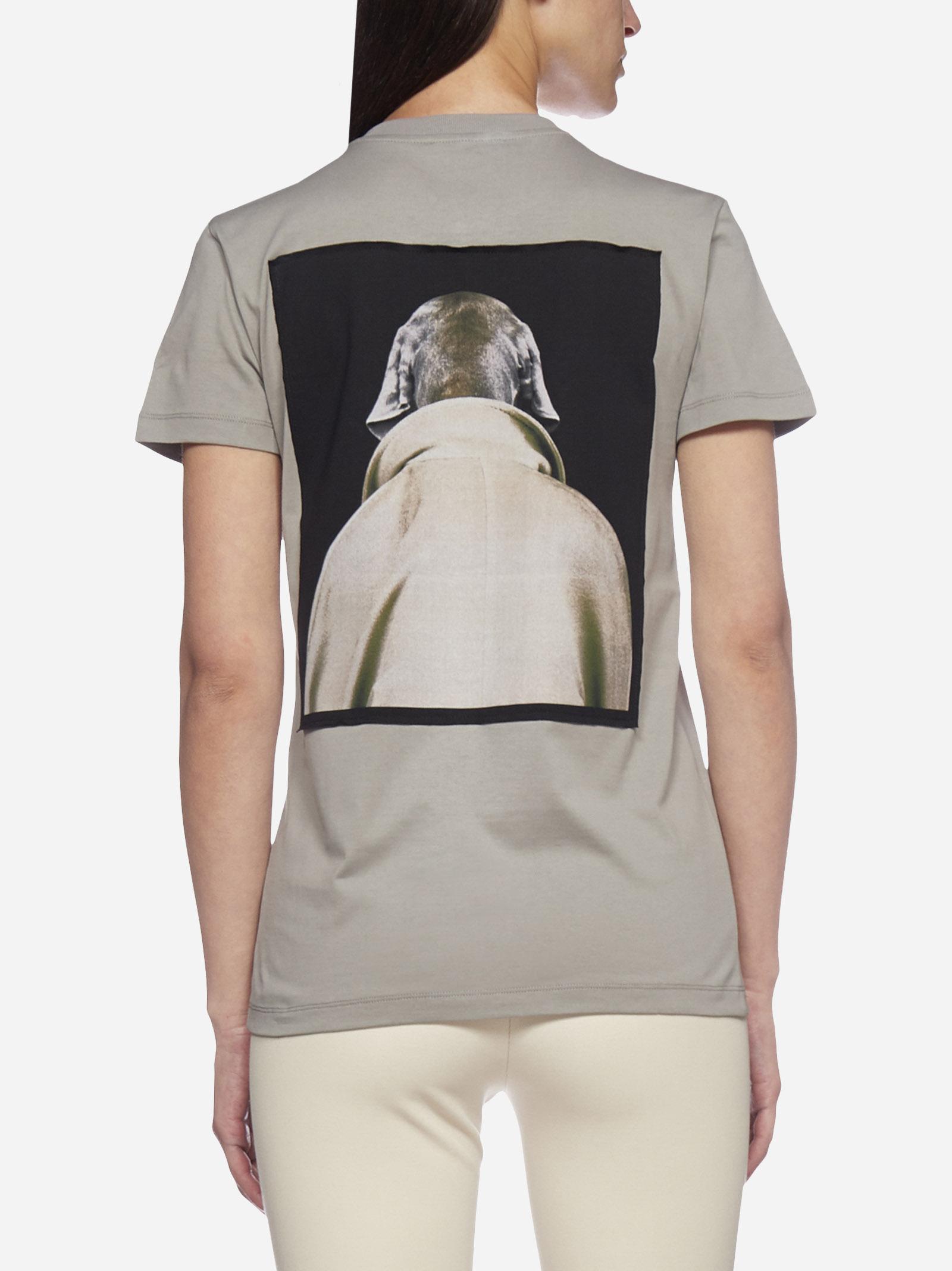 Max Mara Dog Star Cotton T-shirt in Gray | Lyst