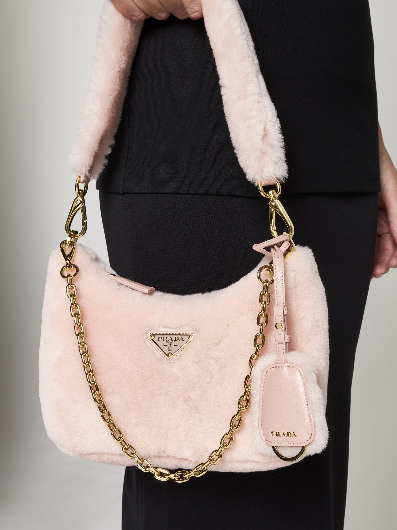 Prada shearling store bag