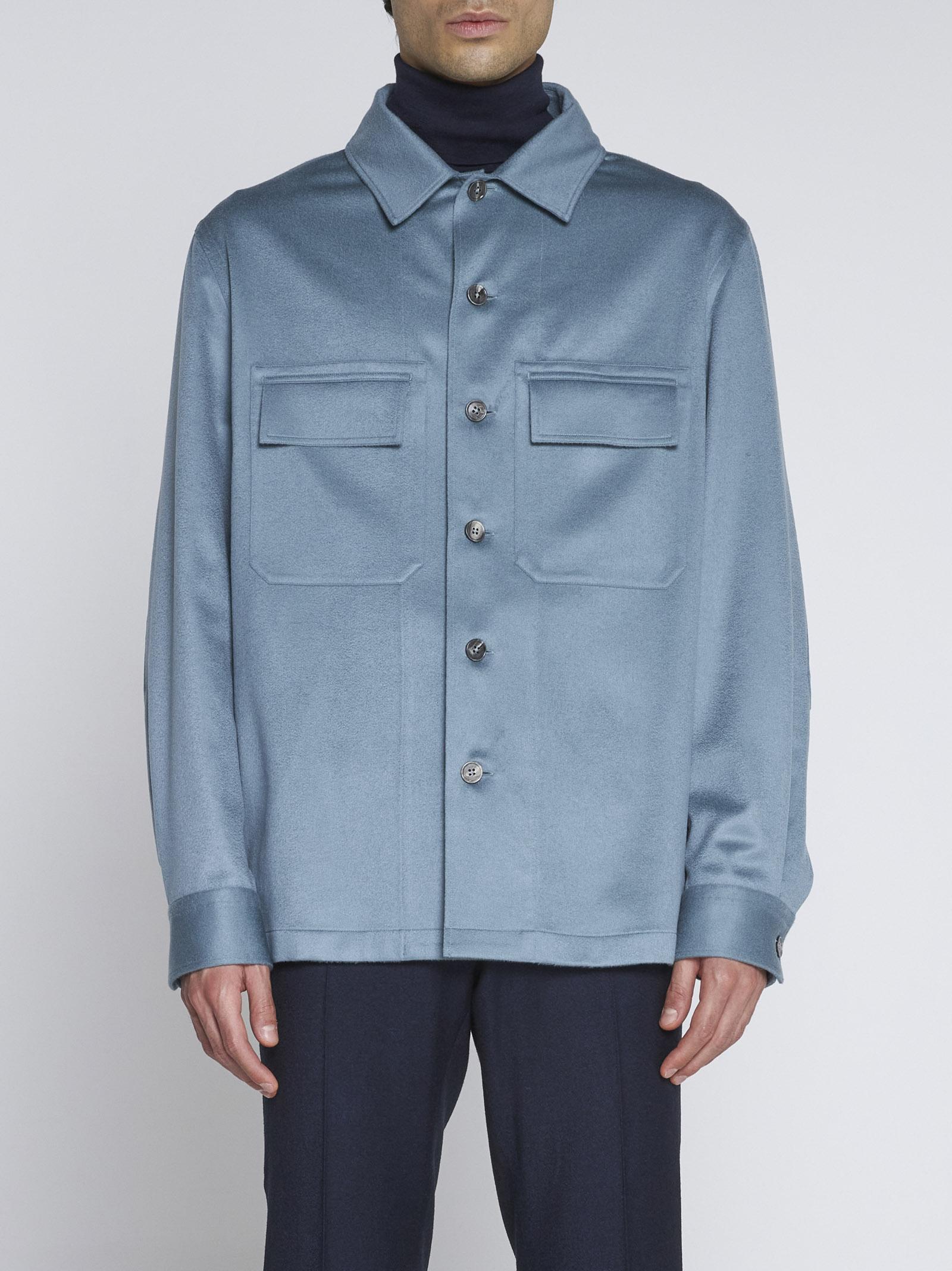 ZEGNA Oasi Cashmere Overshirt in Blue for Men | Lyst