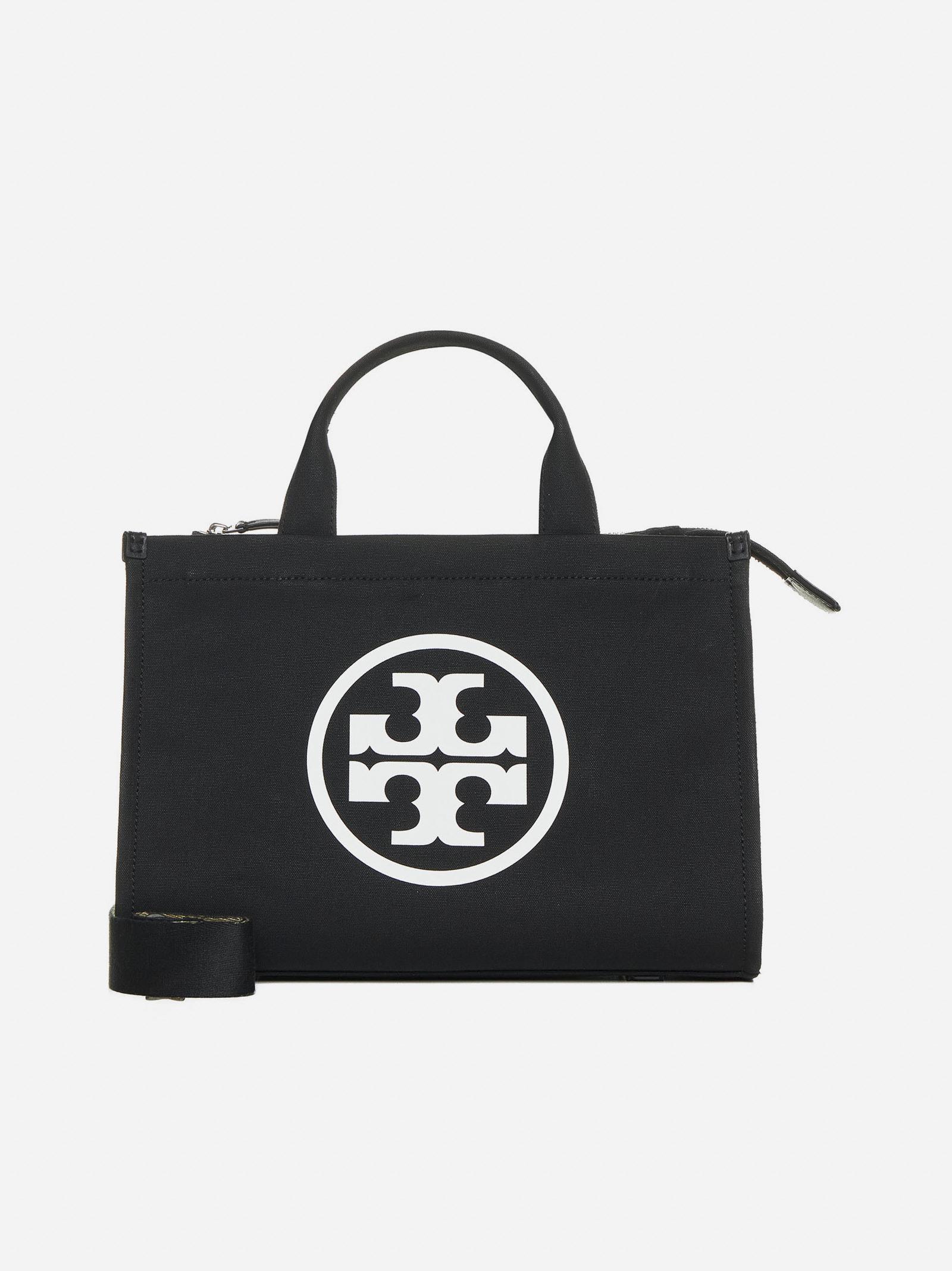 Tory Burch Ella Canvas Small Tote Bag in Black Lyst