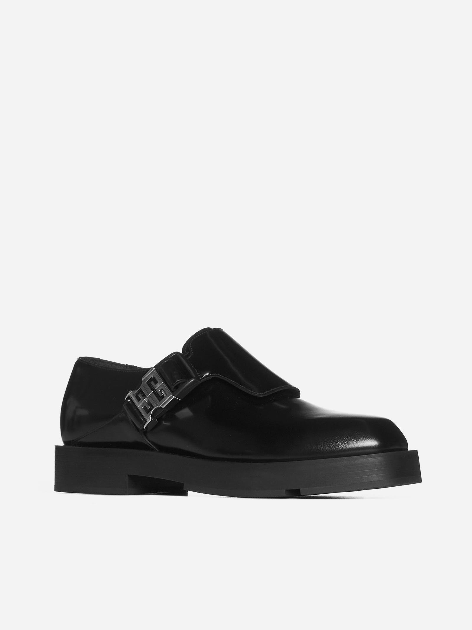 Givenchy Squared 4g Buckle Leather Derby Shoes in Black for Men | Lyst