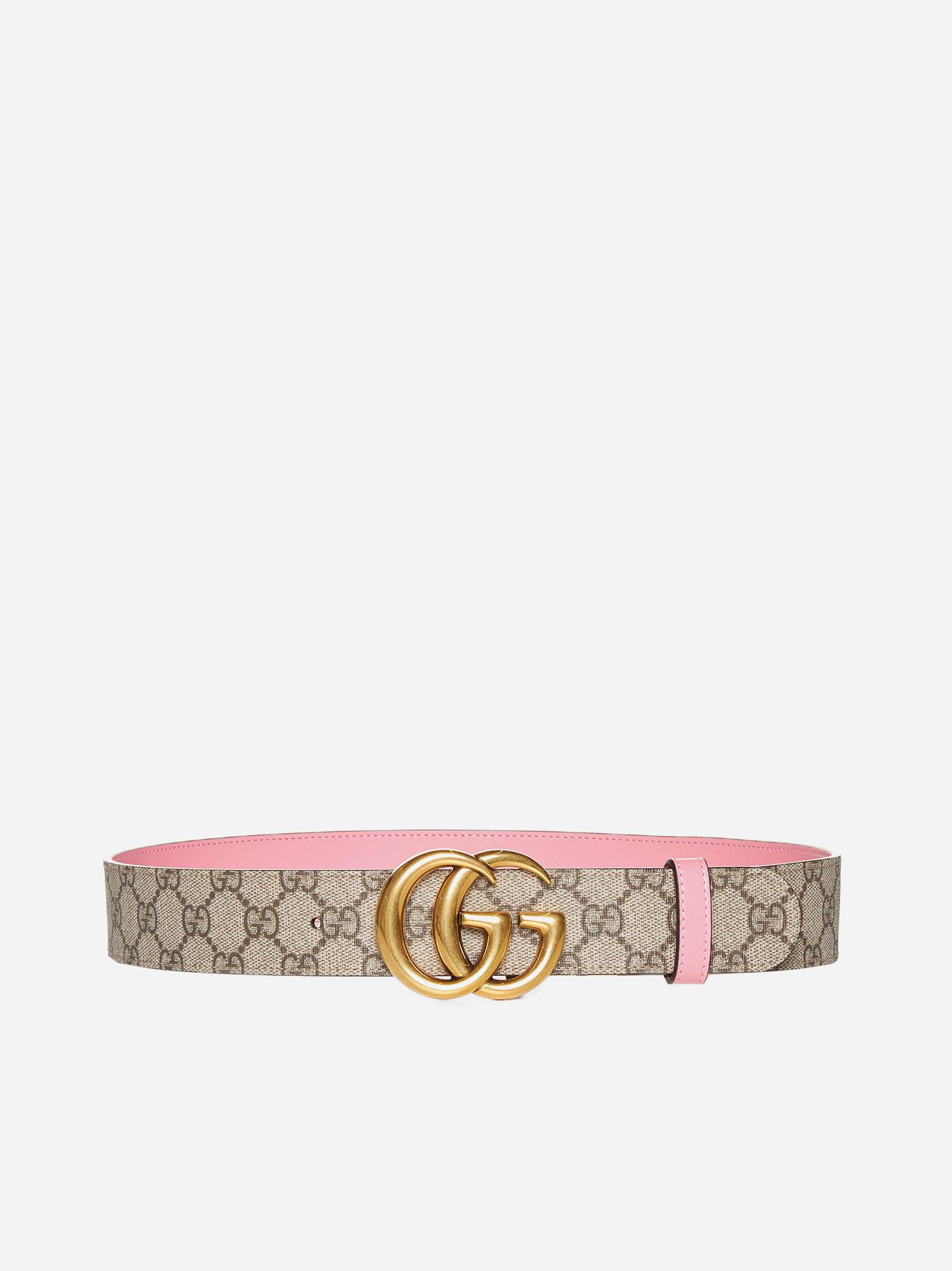 GUCCI GG Marmont beige/pink belt
