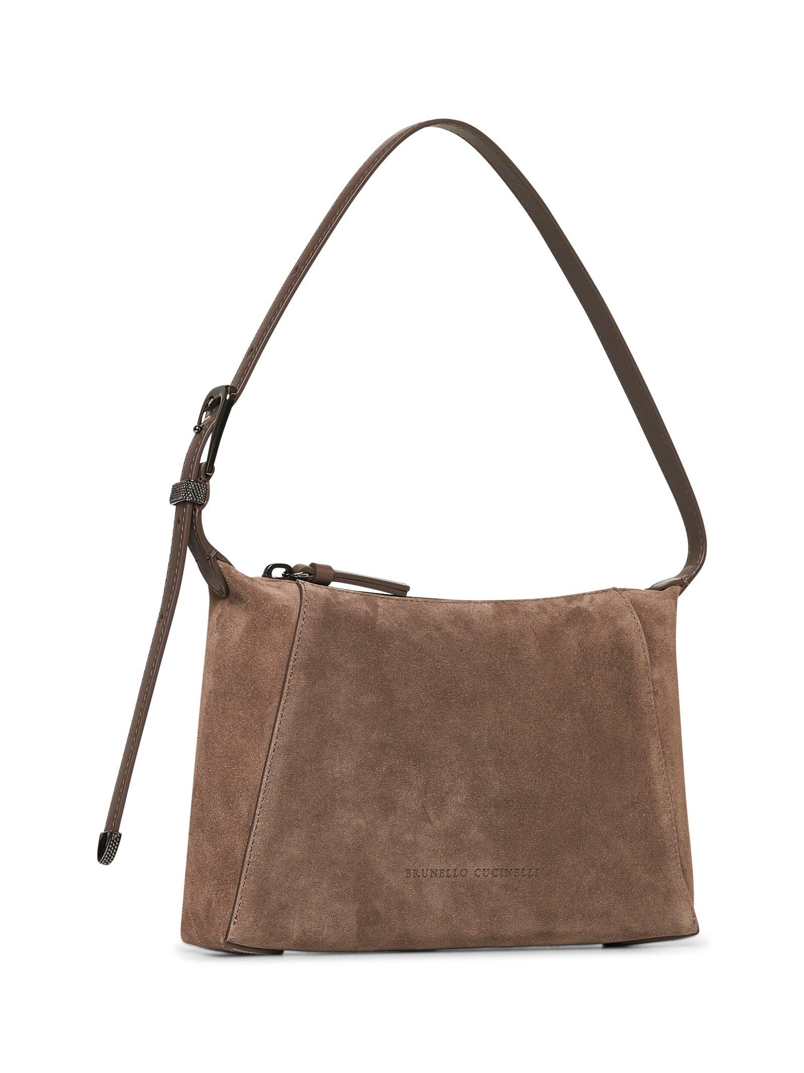 Brunello Cucinelli Taupe Shoulder Bc Duo Bag in Brown | Lyst