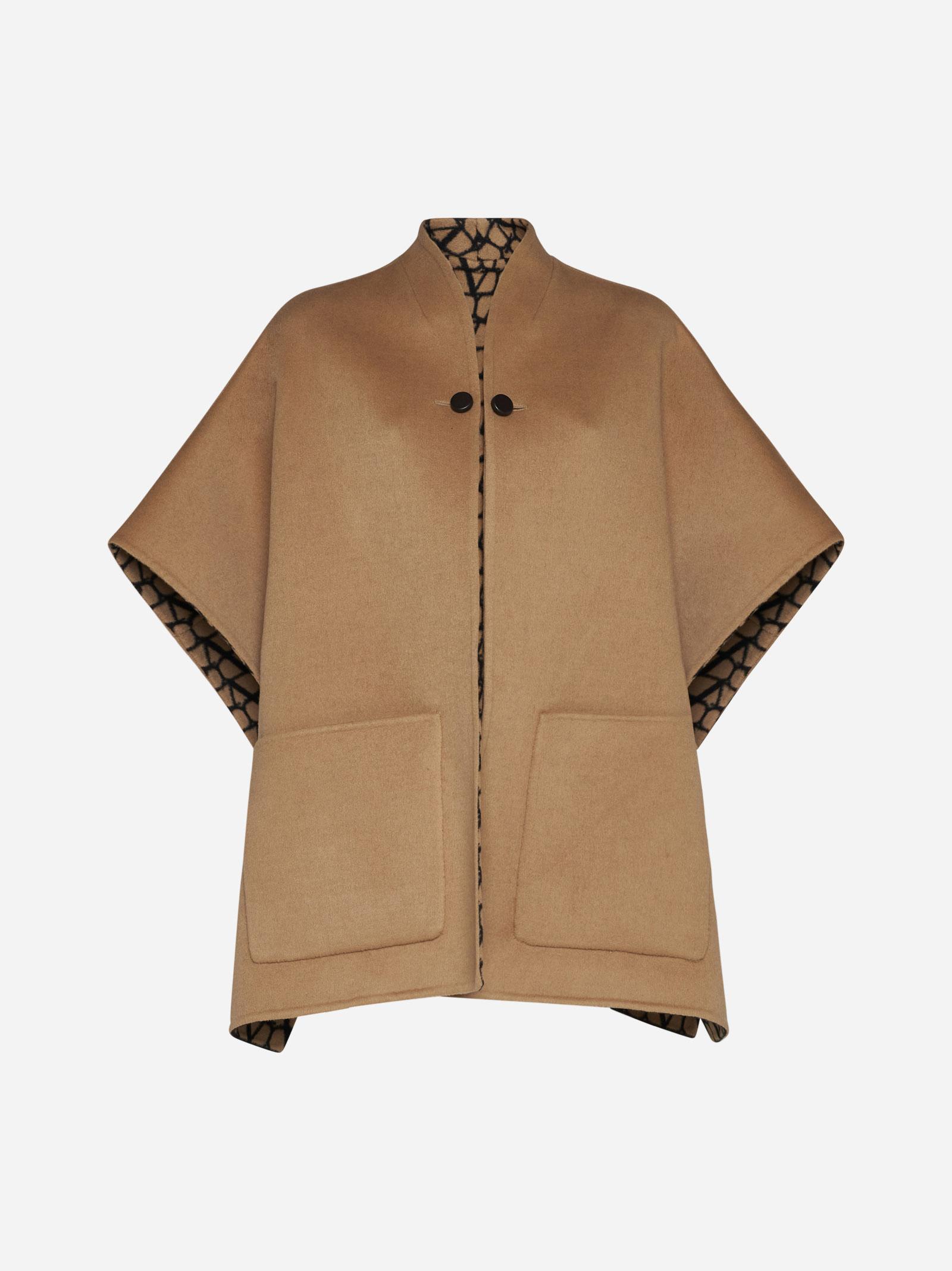 Valentino Black/camel reversible short coat