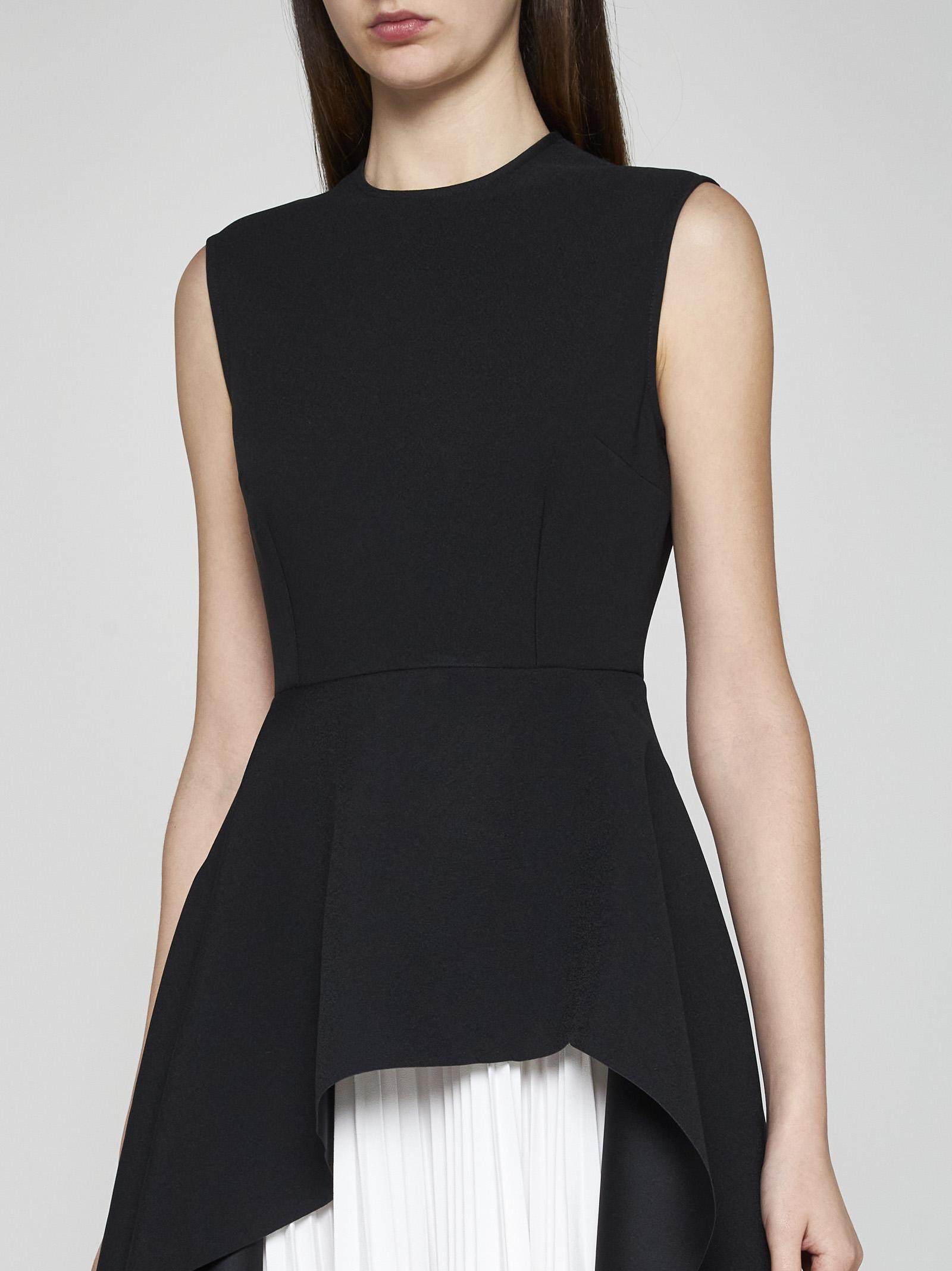 Solace London Severny Peplum Pleated Midi Dress in Black | Lyst