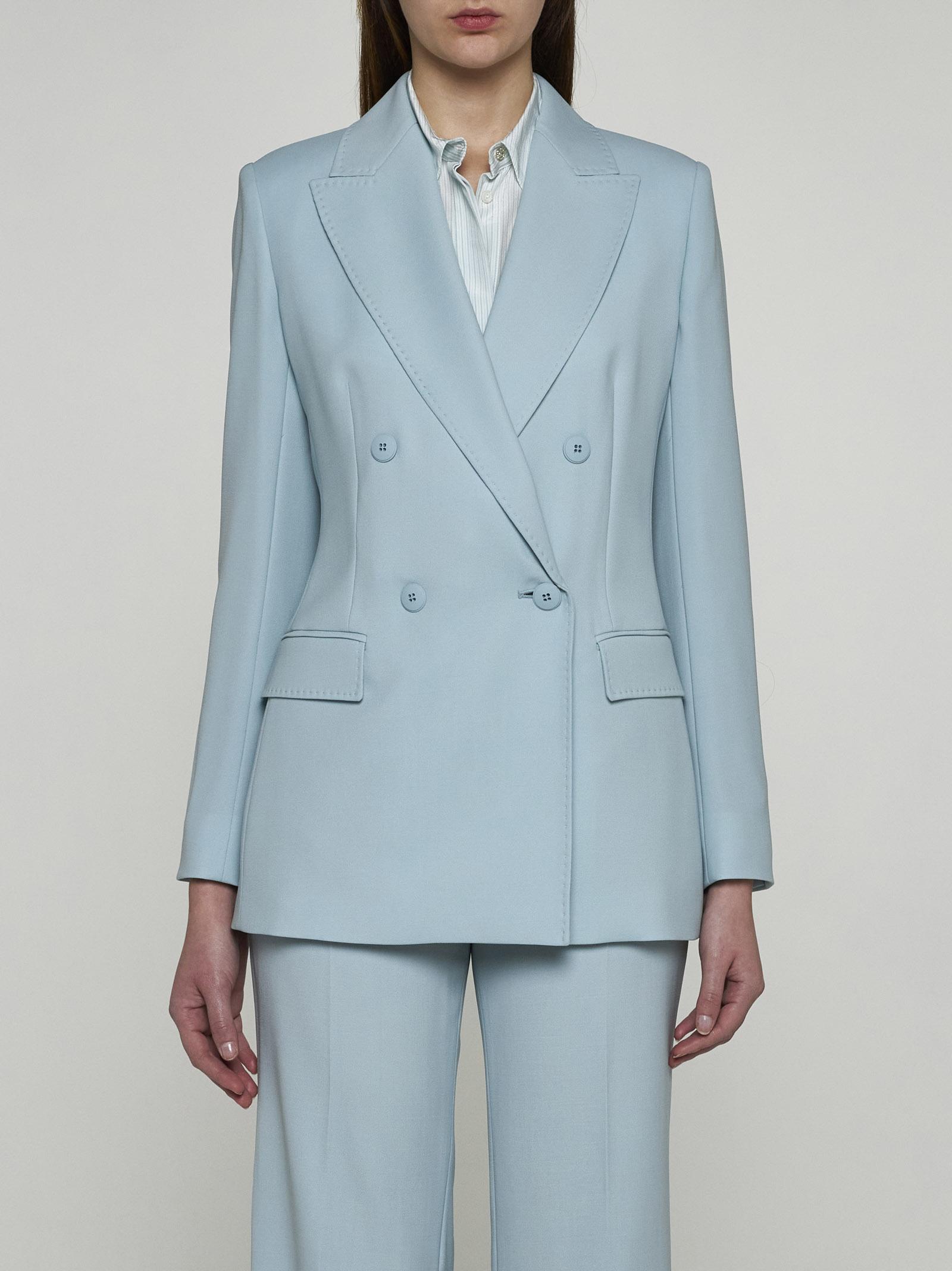 Max Mara Caucaso Wool Double-breasted Blazer in Blue | Lyst