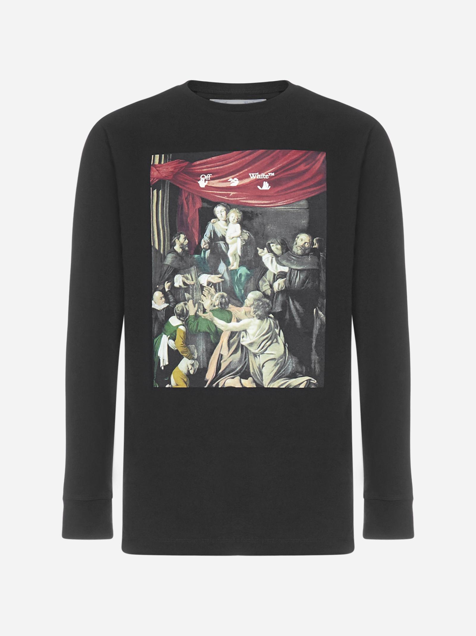 Off-White c/o Virgil Abloh Caravaggio Painting Long Sleeves Cotton T-shirt in Gray for Men - Lyst