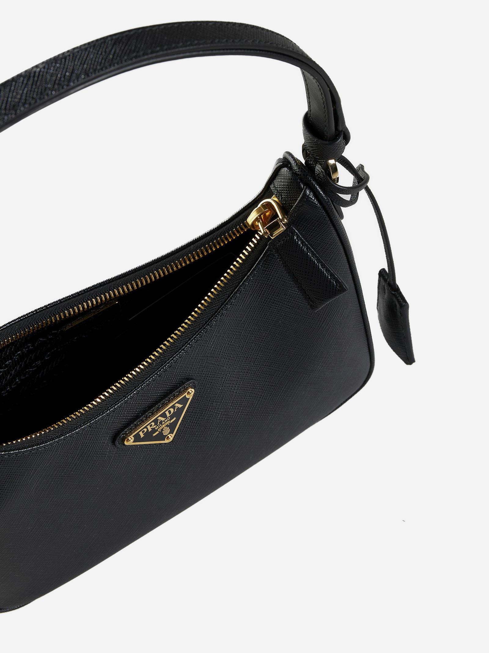 Prada Re-edition Saffiano Leather Mini Bag in Black | Lyst Prada Re-edition Saffiano Leather Mini Bag in Black | Lyst