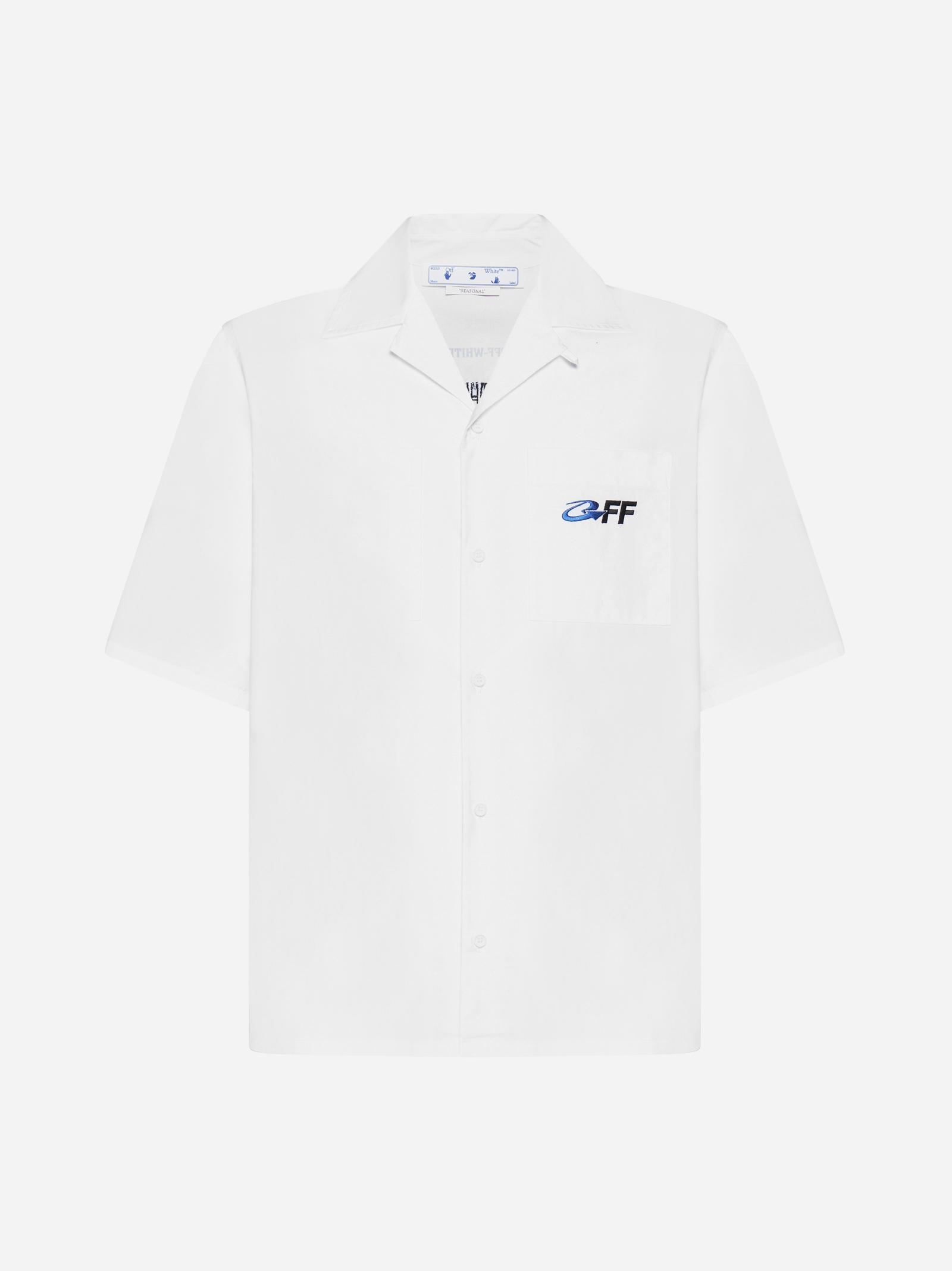 Shop Off-White Monogram Logo Stripe Holiday Shirt