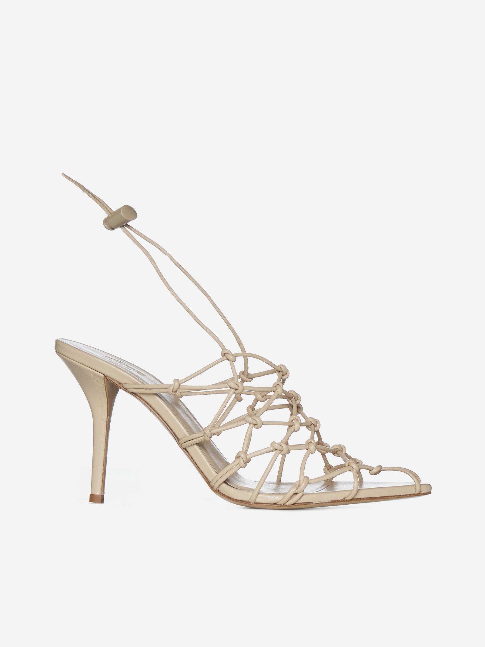 Gia Borghini Woven Faux Leather Sandals in Natural | Lyst