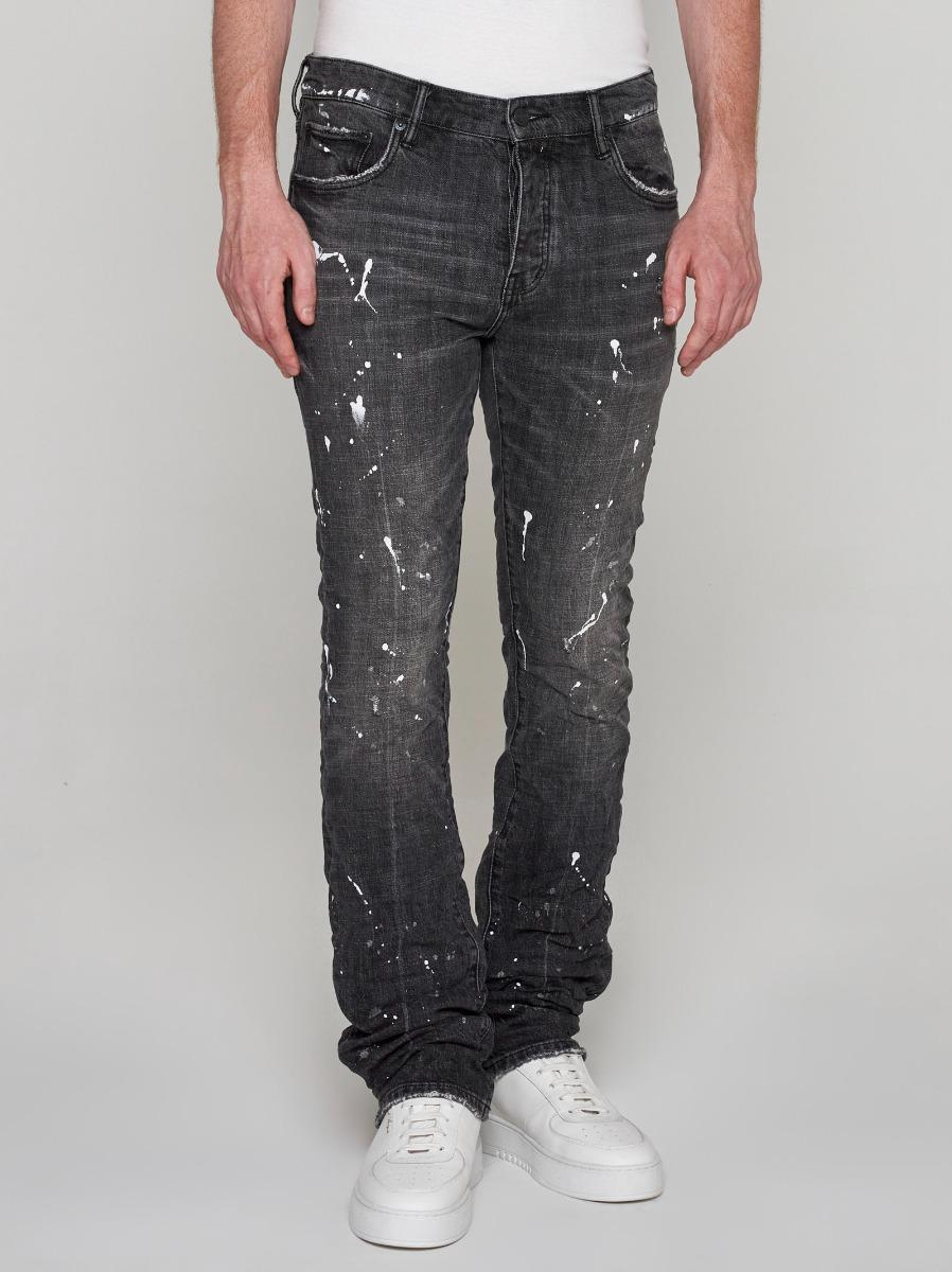Purple Brand Spray Print Flared Jeans in Gray for Men