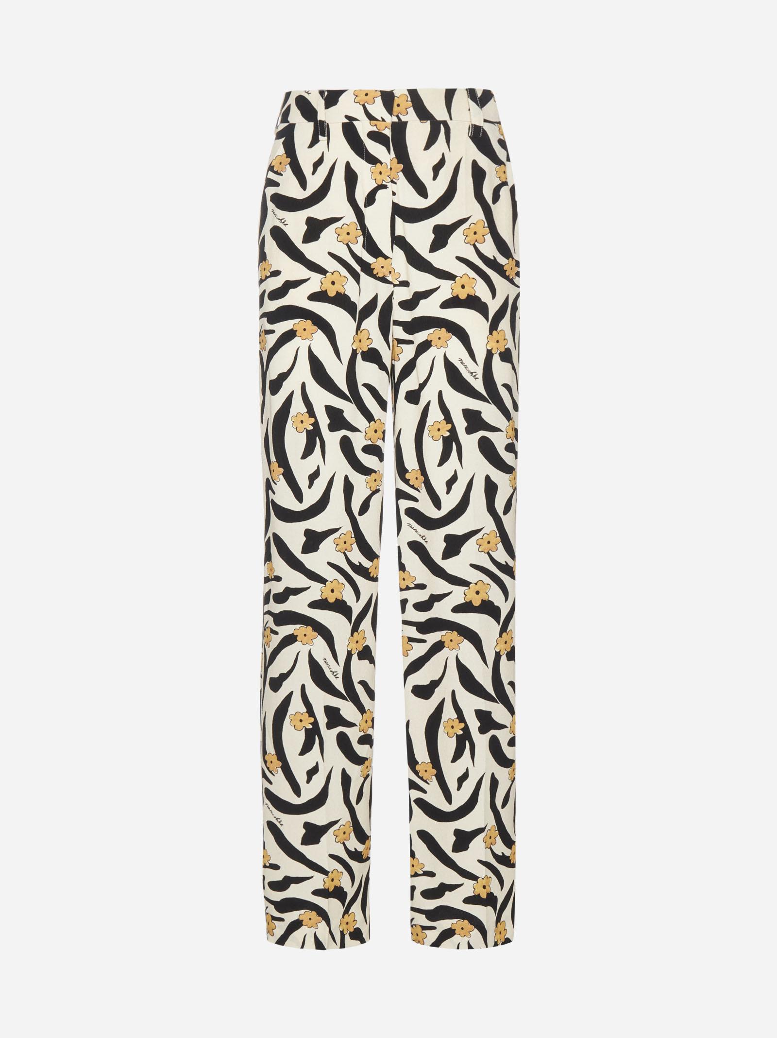 Printed viscose trousers