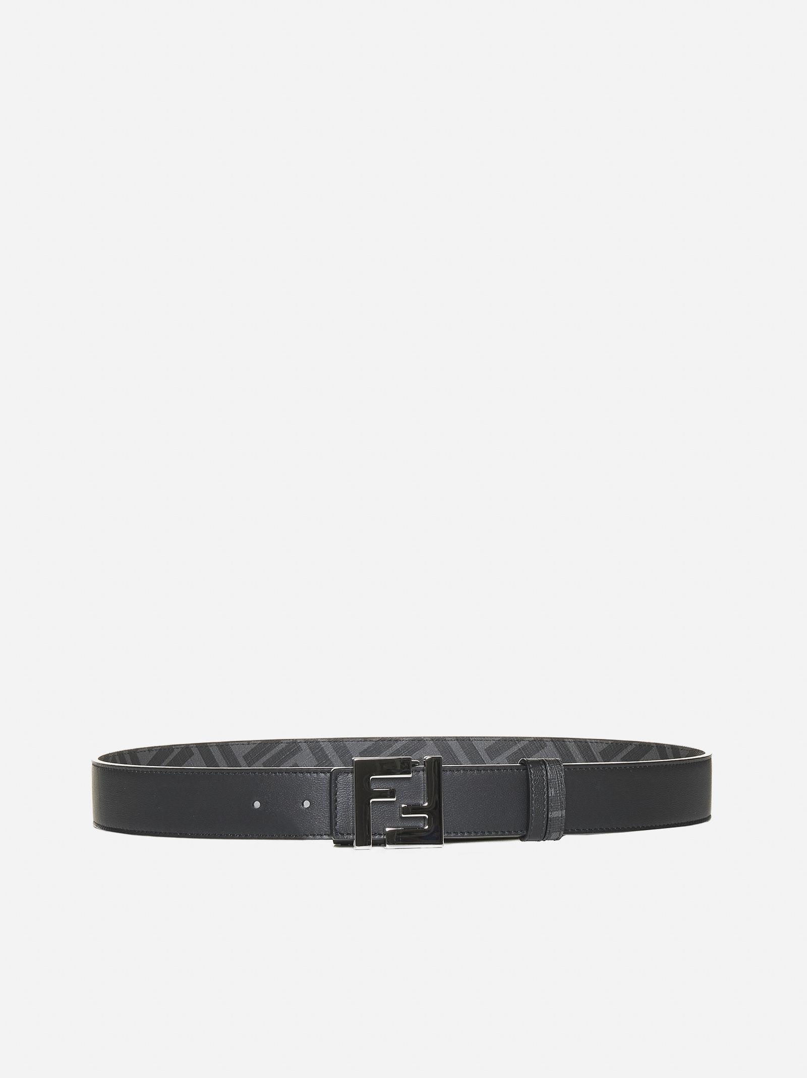 Fendi Leather And Ff Fabric Reversible Belt in White for Men Lyst UK